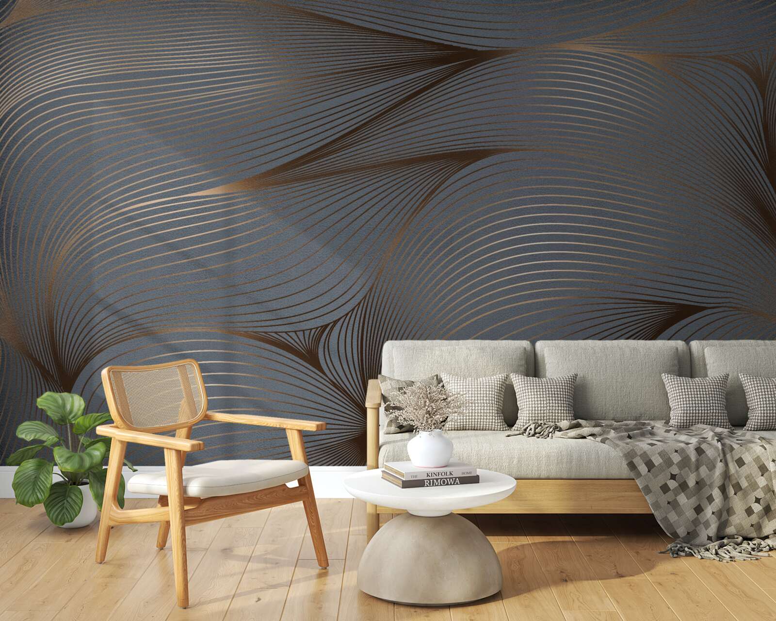 Fototapeta zlaté abstraktné vlny plynulo prúdia