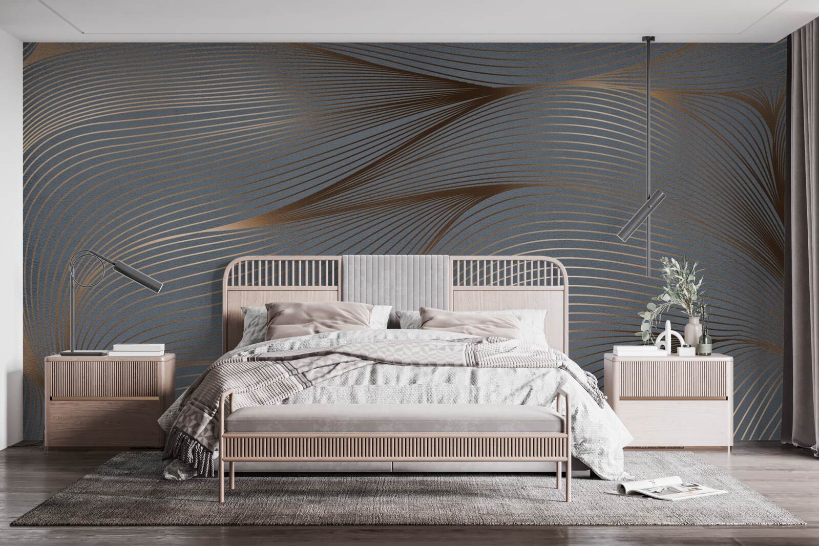 Fototapeta zlaté abstraktné vlny plynulo prúdia