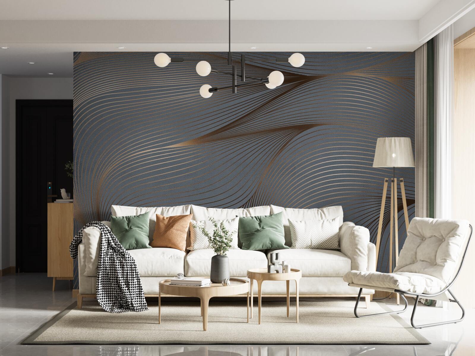 Fototapeta zlaté abstraktné vlny plynulo prúdia