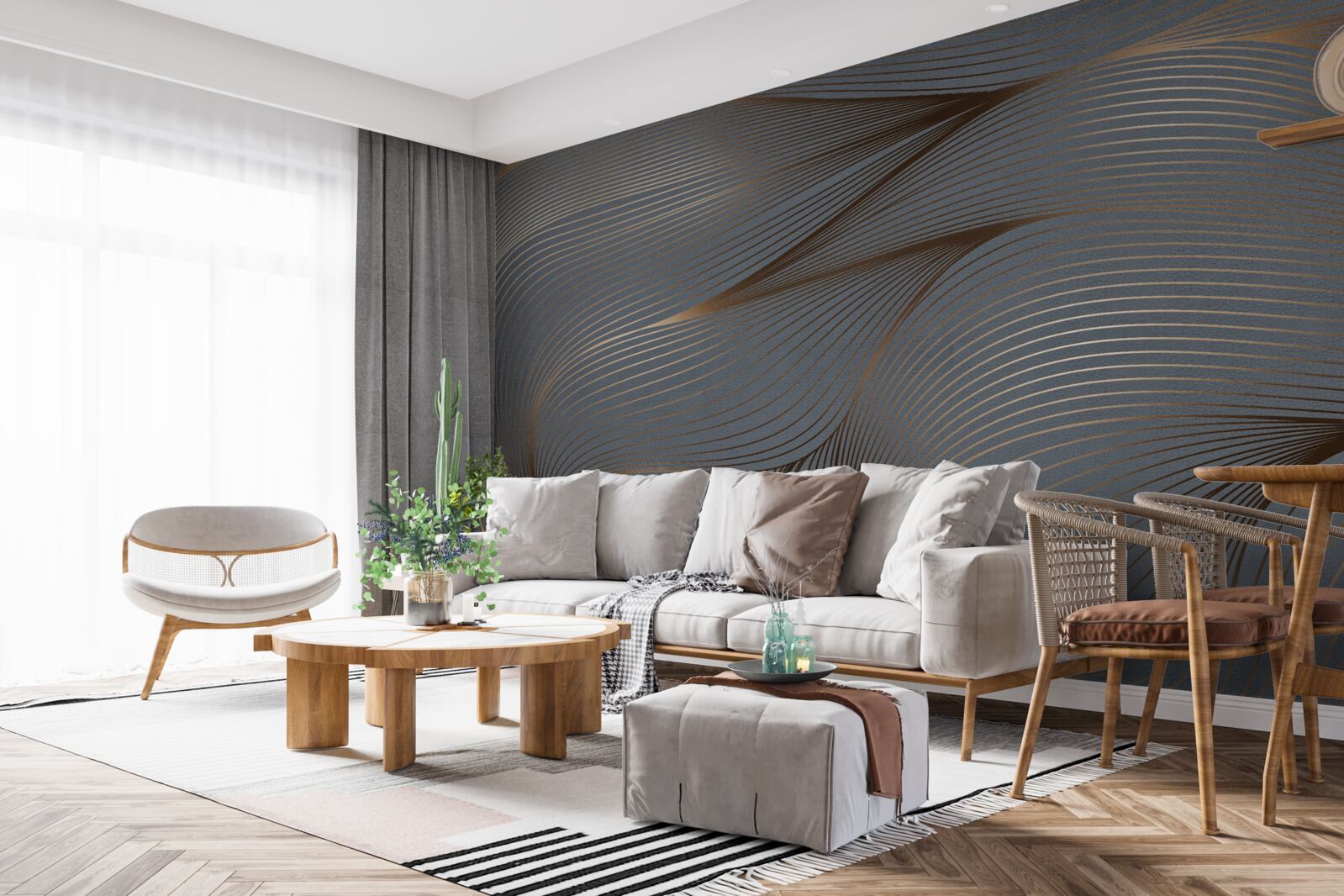 Fototapeta zlaté abstraktné vlny plynulo prúdia