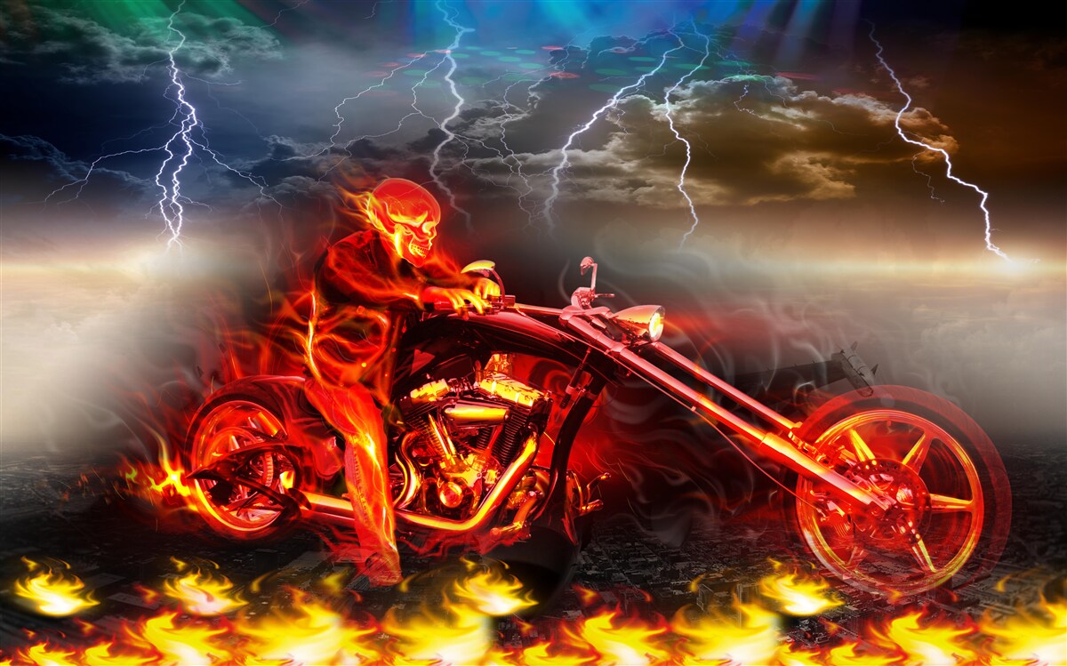 Fototapeta horiaci cyklista