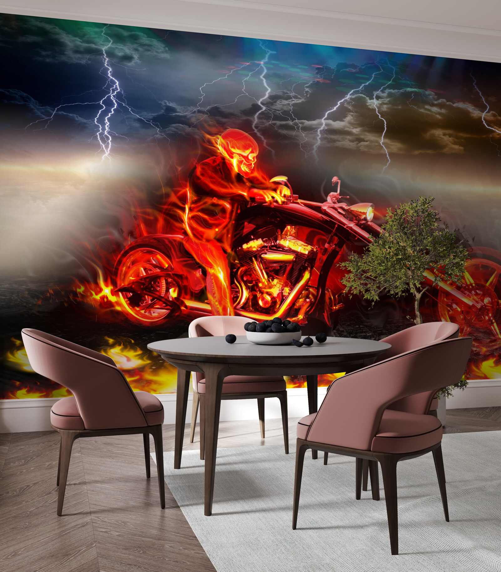 Fototapeta horiaci cyklista