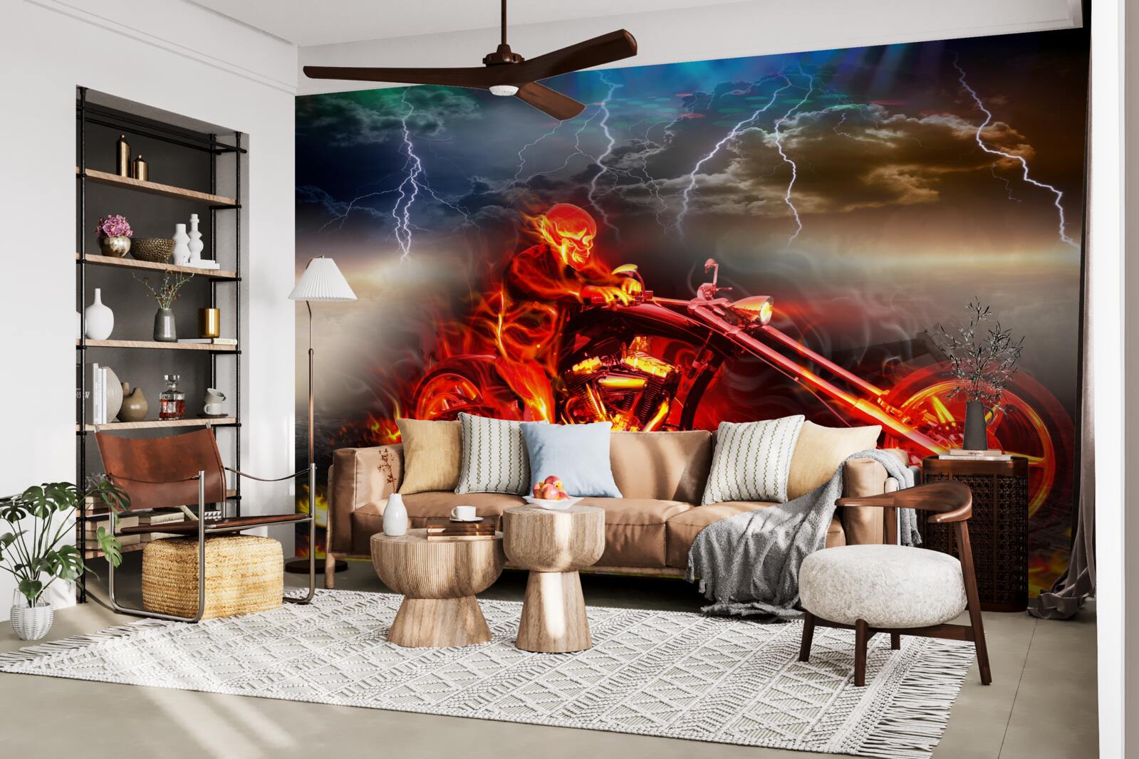 Fototapeta horiaci cyklista