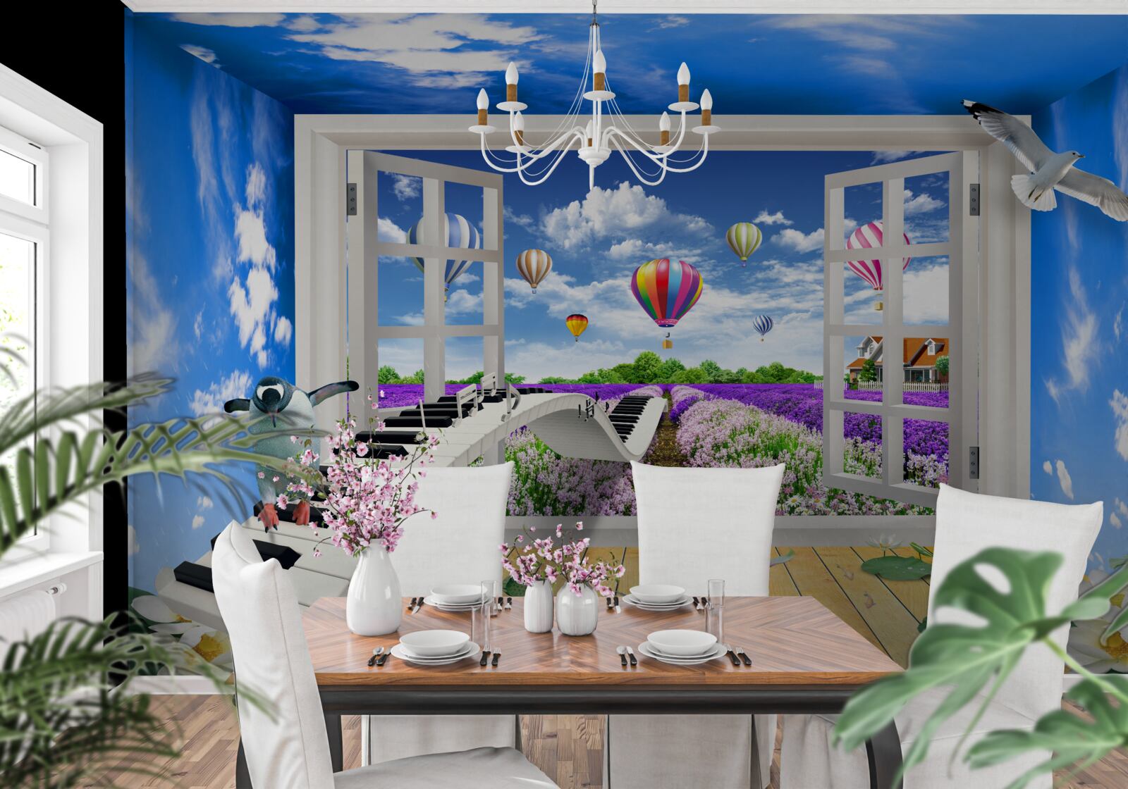 Fototapeta okno s čarovnou melódiou