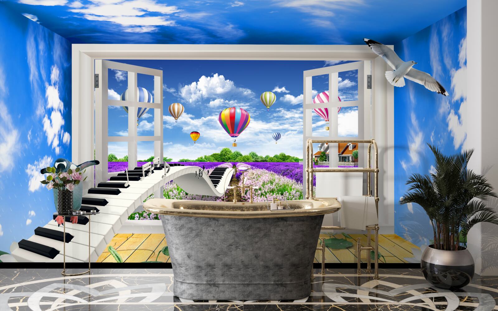 Fototapeta okno s čarovnou melódiou