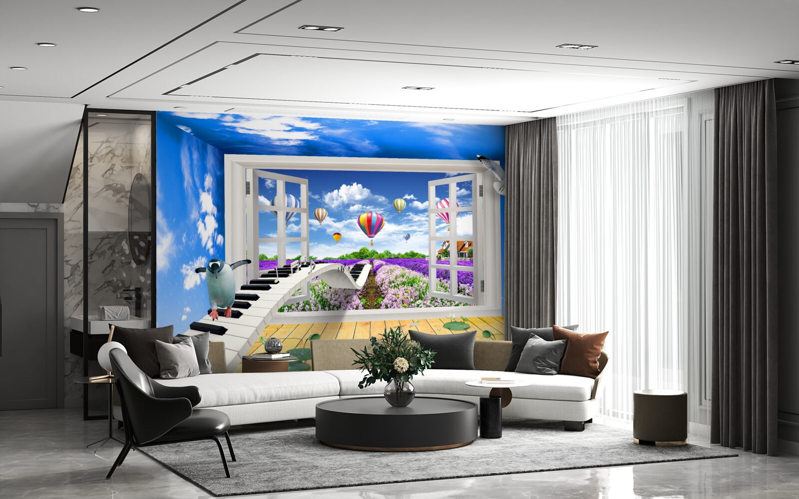 Fototapeta okno s čarovnou melódiou