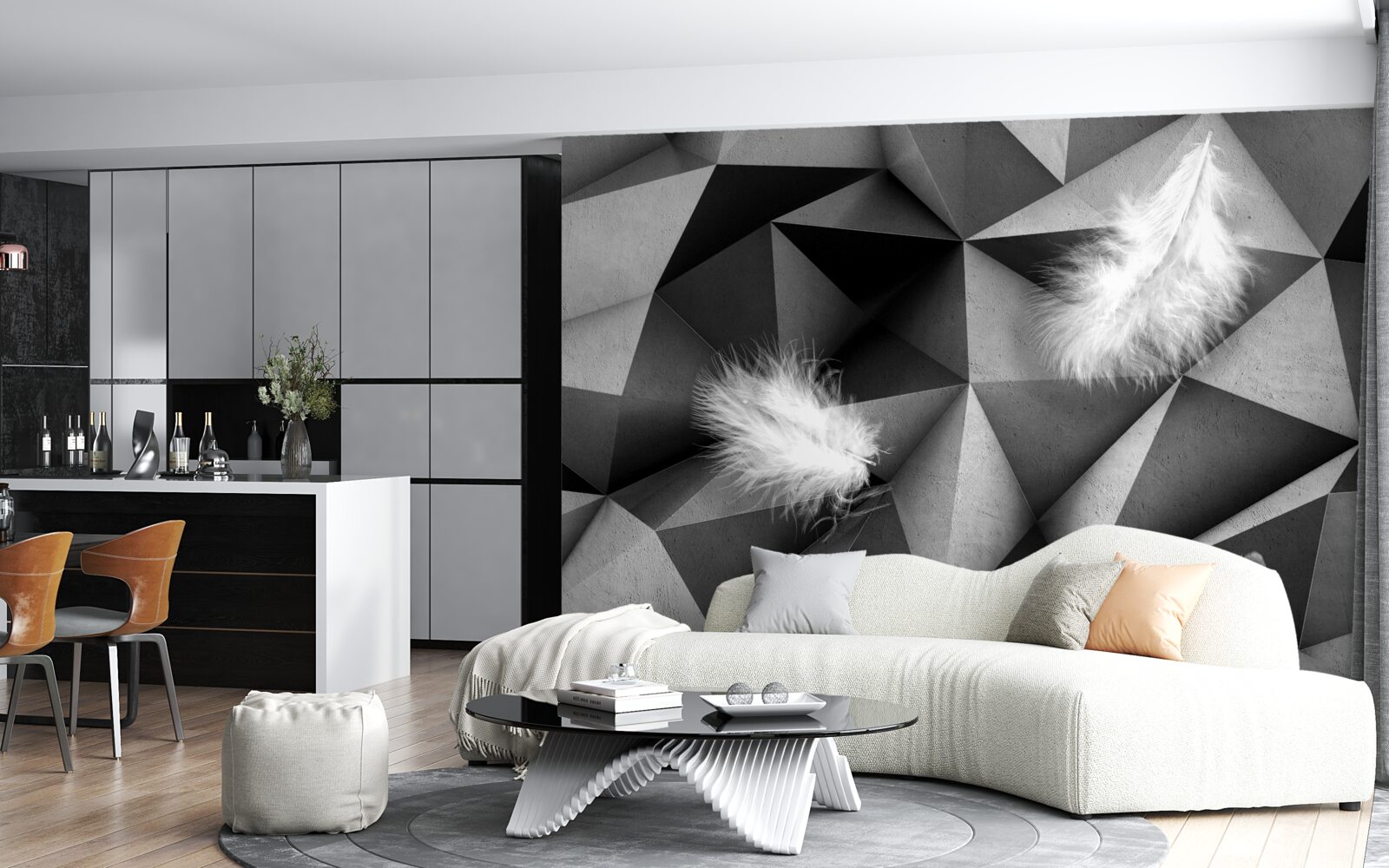 Fototapeta biele perie a kubistický štýl