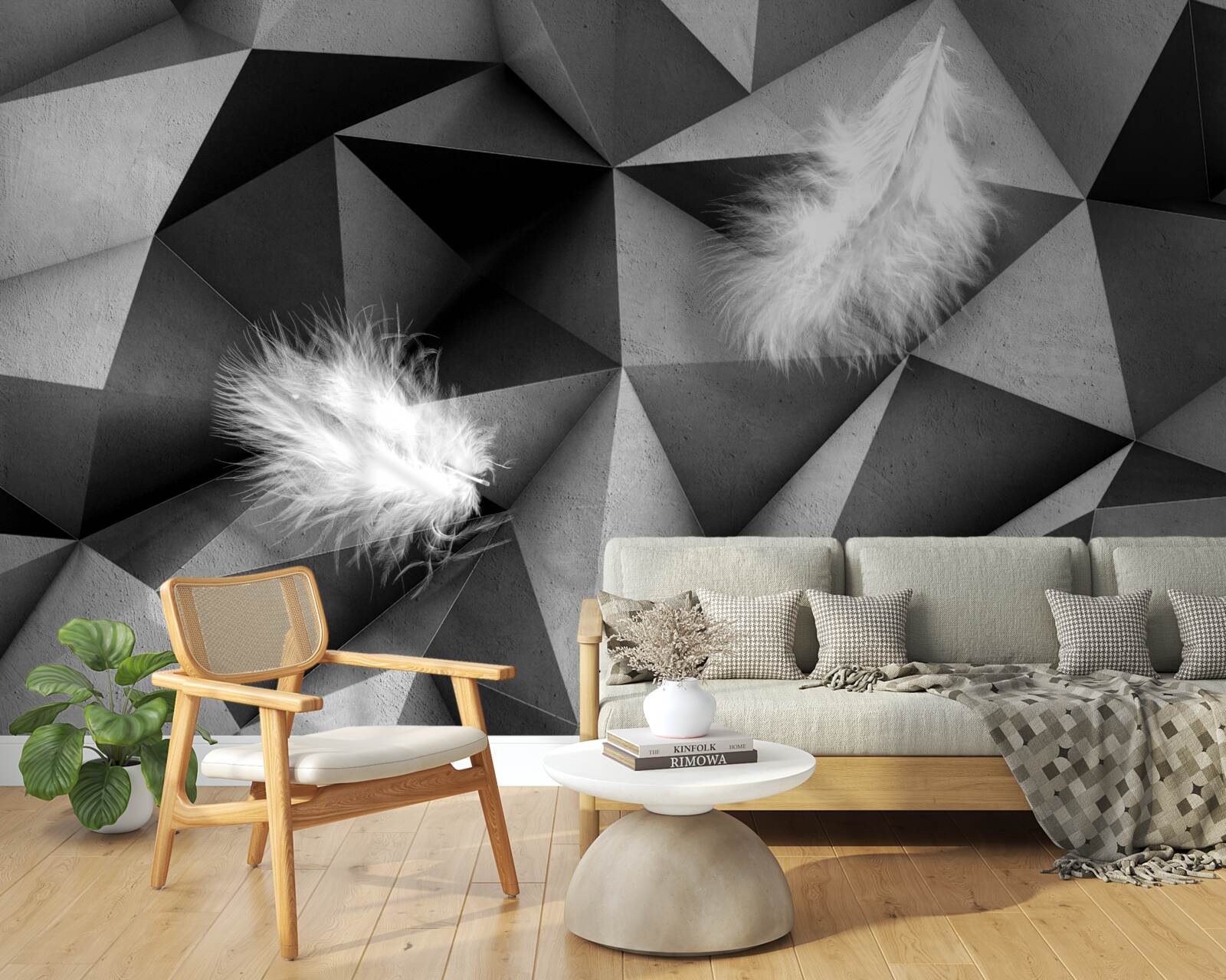 Fototapeta biele perie a kubistický štýl