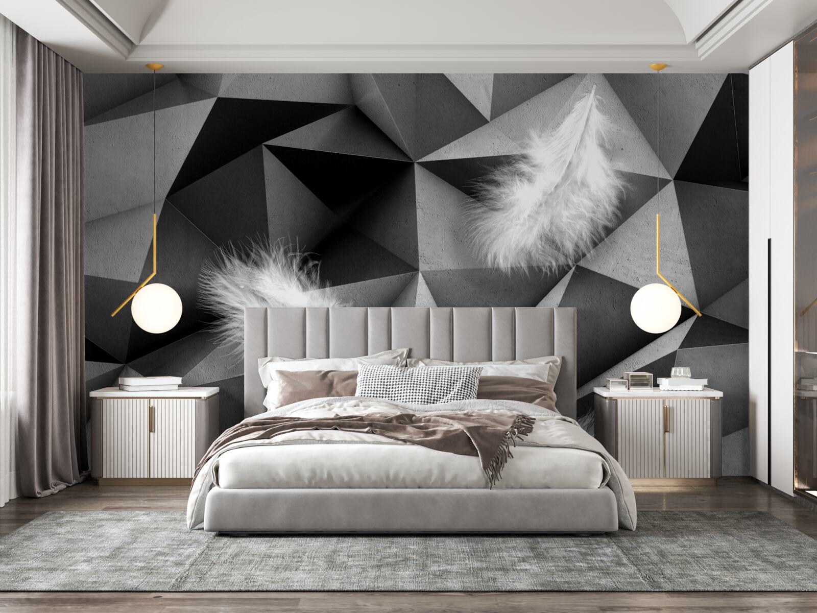 Fototapeta biele perie a kubistický štýl