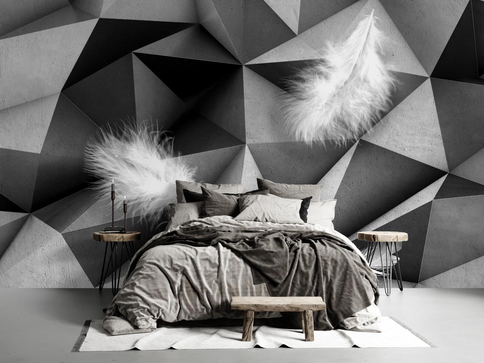 Fototapeta biele perie a kubistický štýl