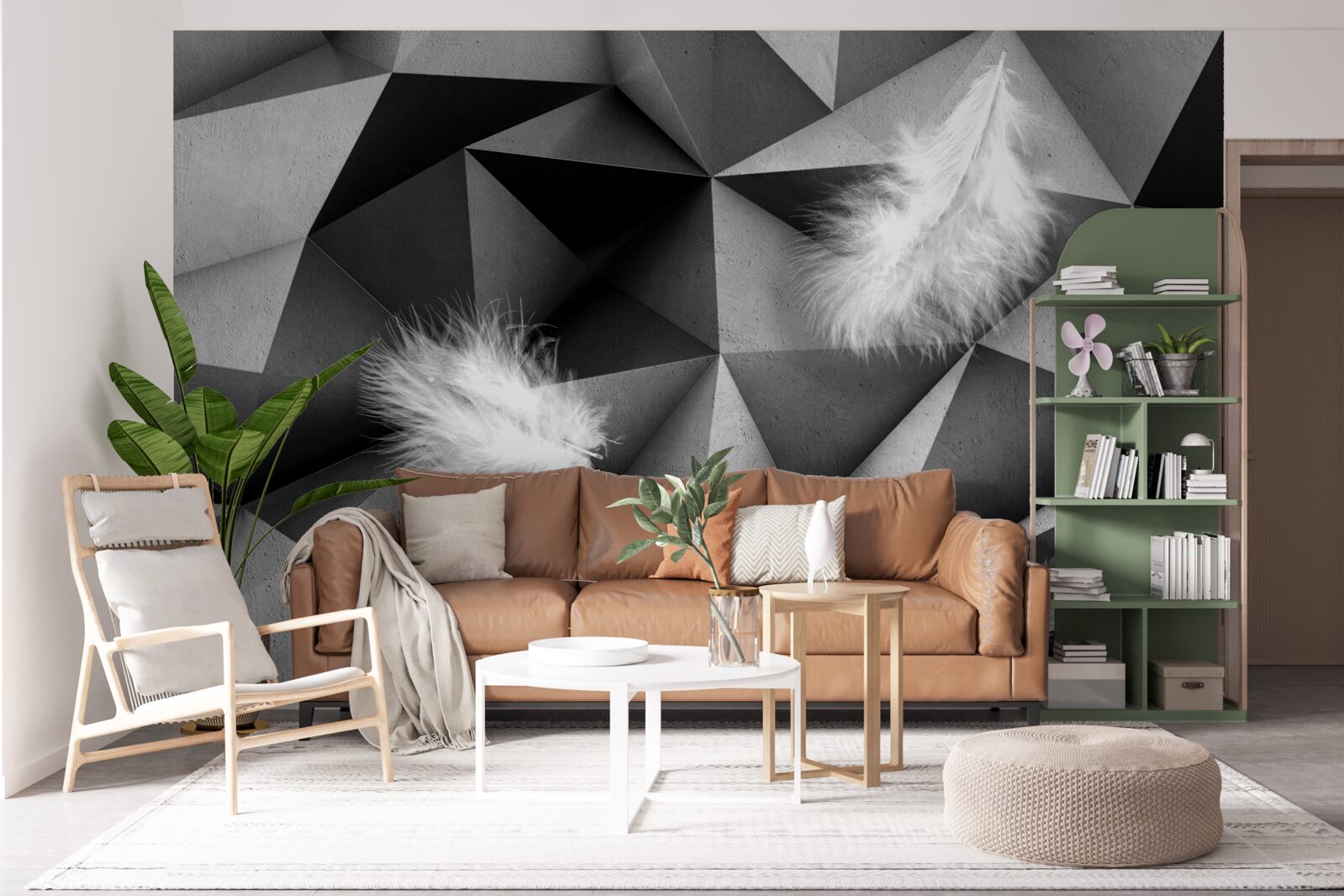 Fototapeta biele perie a kubistický štýl