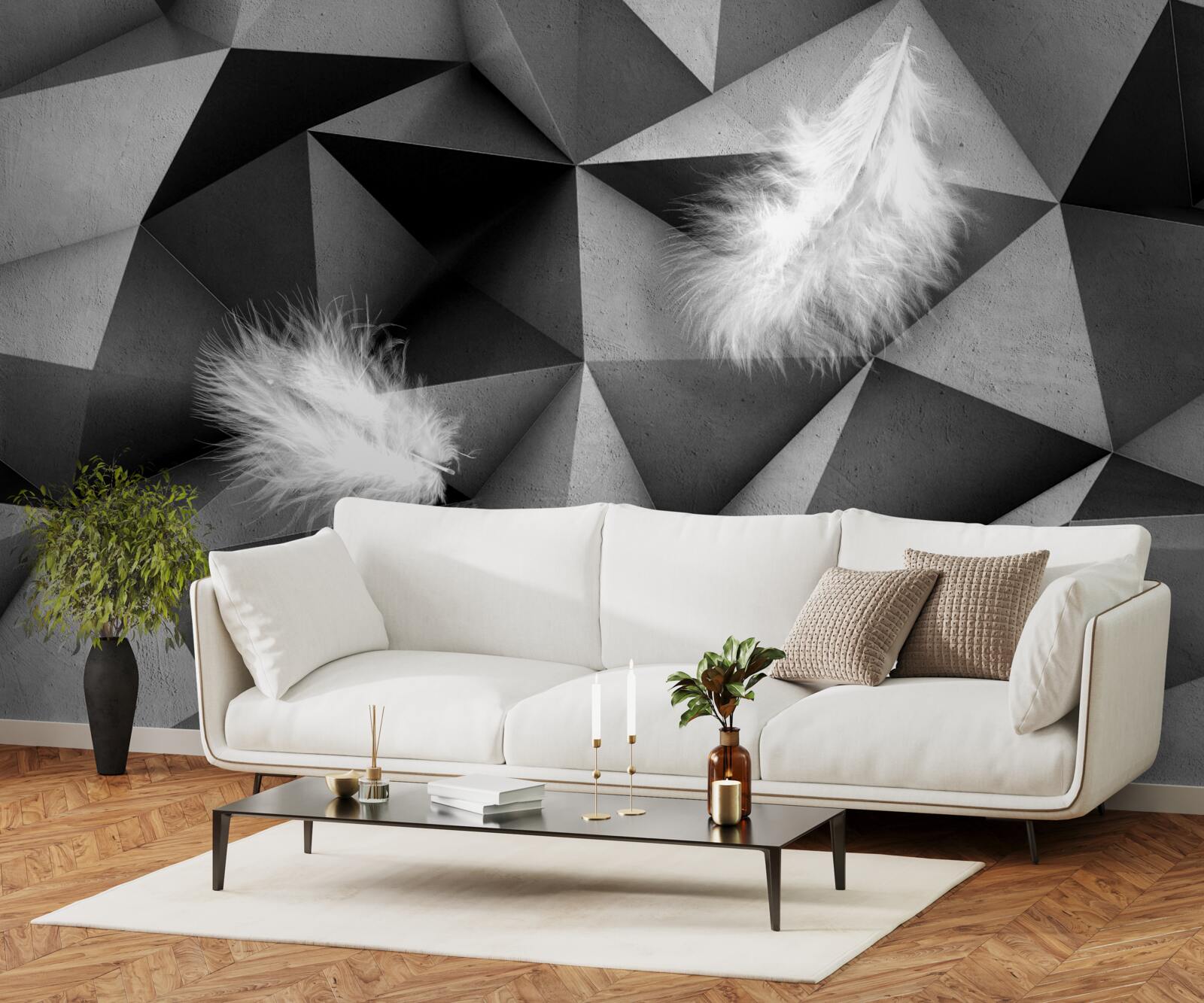 Fototapeta biele perie a kubistický štýl