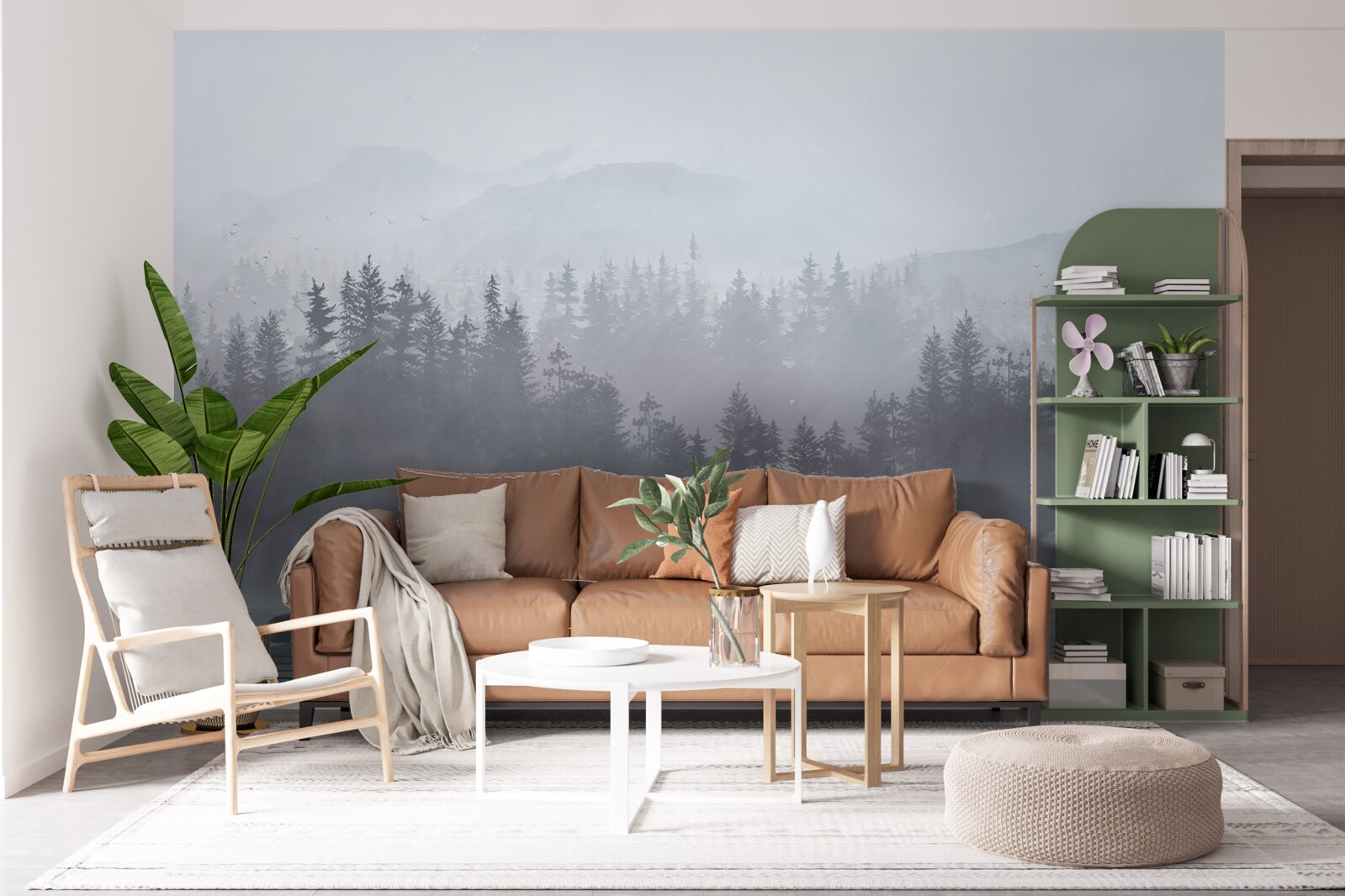 Fototapeta Žeriav žije sám na skale uprostred jazera