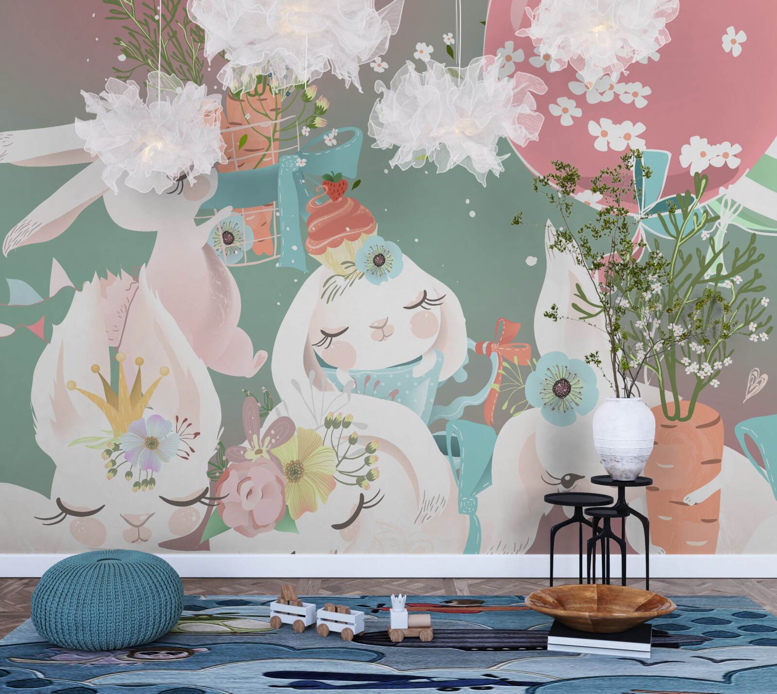 Fototapeta roztomilé rozprávkové zajačiky