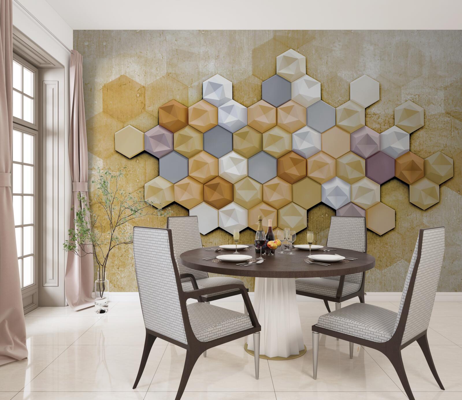 Fototapeta bunkový dizajn v žiarivých mozaikových odtieňoch