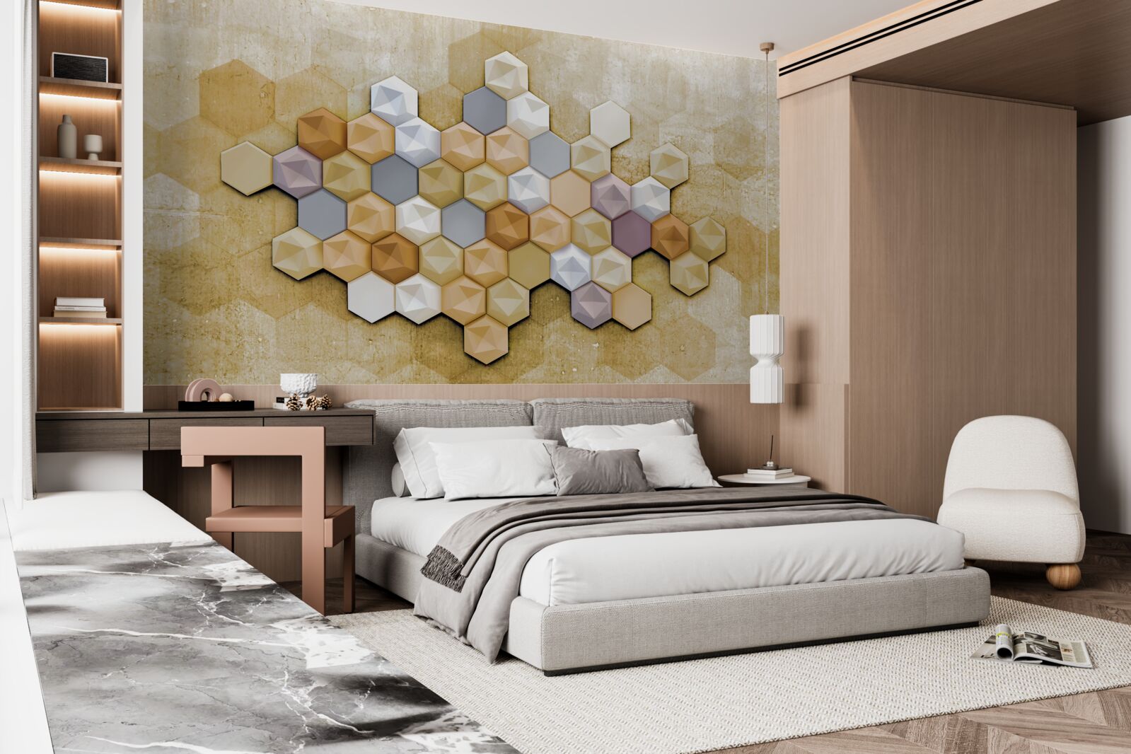 Fototapeta bunkový dizajn v žiarivých mozaikových odtieňoch