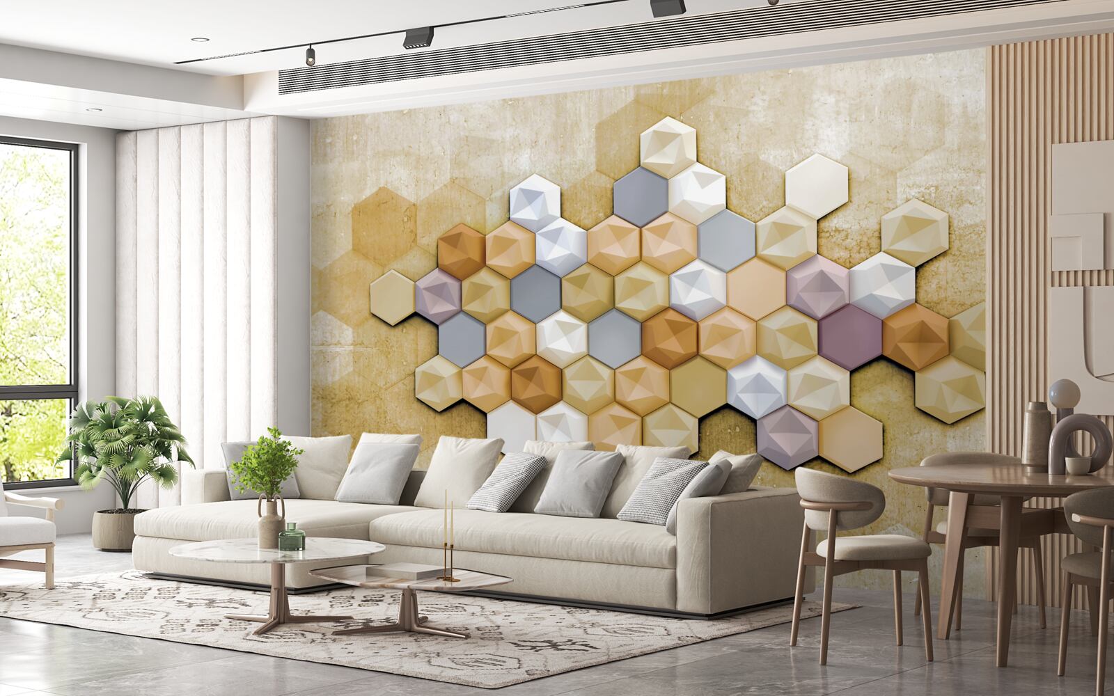 Fototapeta bunkový dizajn v žiarivých mozaikových odtieňoch