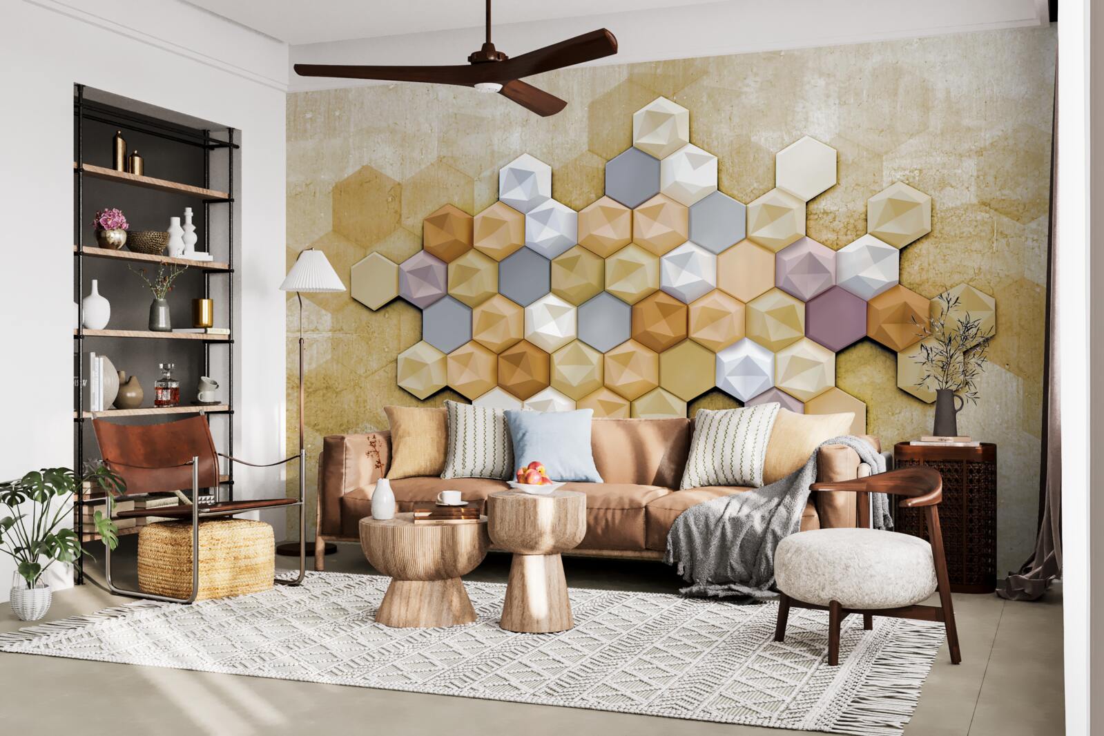 Fototapeta bunkový dizajn v žiarivých mozaikových odtieňoch