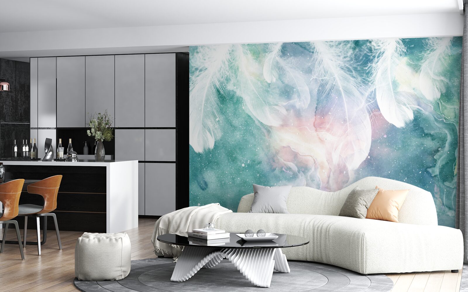 Fototapeta pozadie s vesmírnym perím