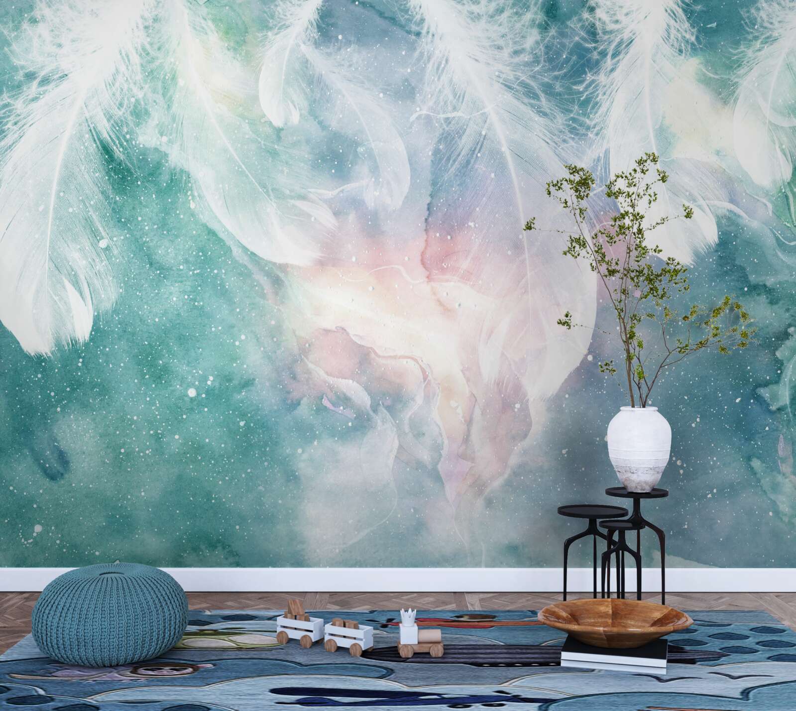 Fototapeta pozadie s vesmírnym perím