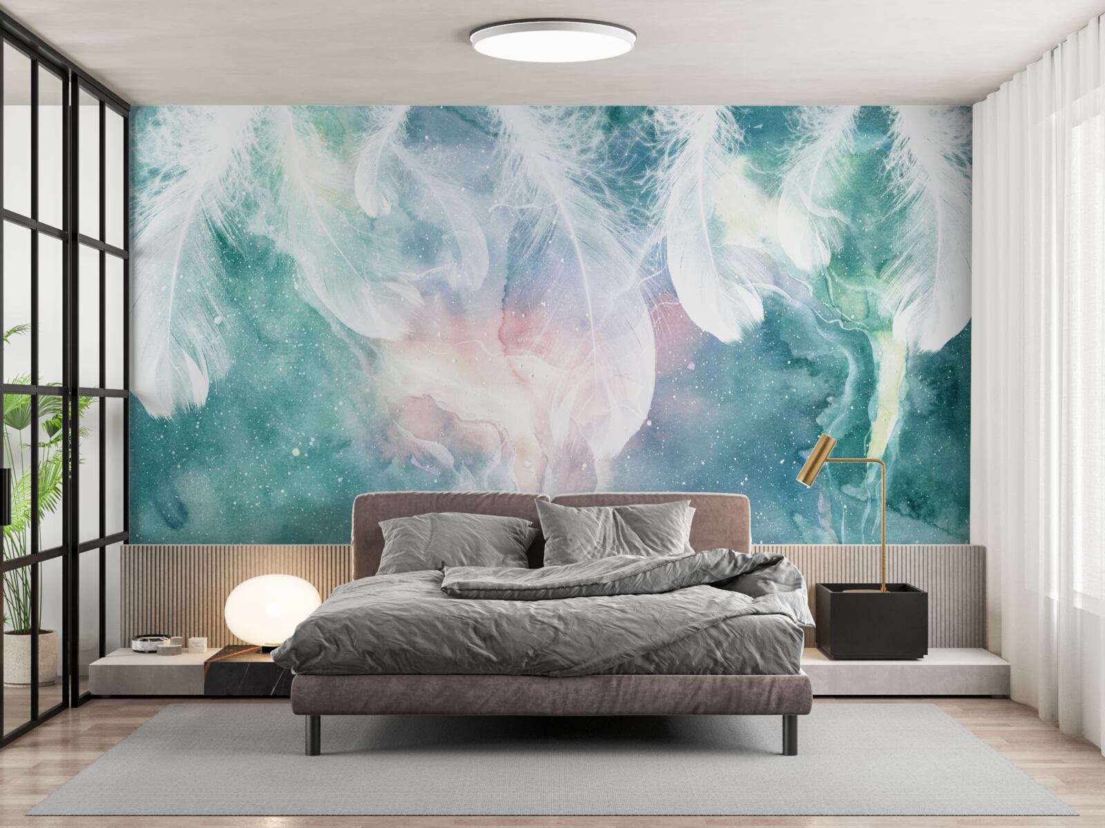 Fototapeta pozadie s vesmírnym perím