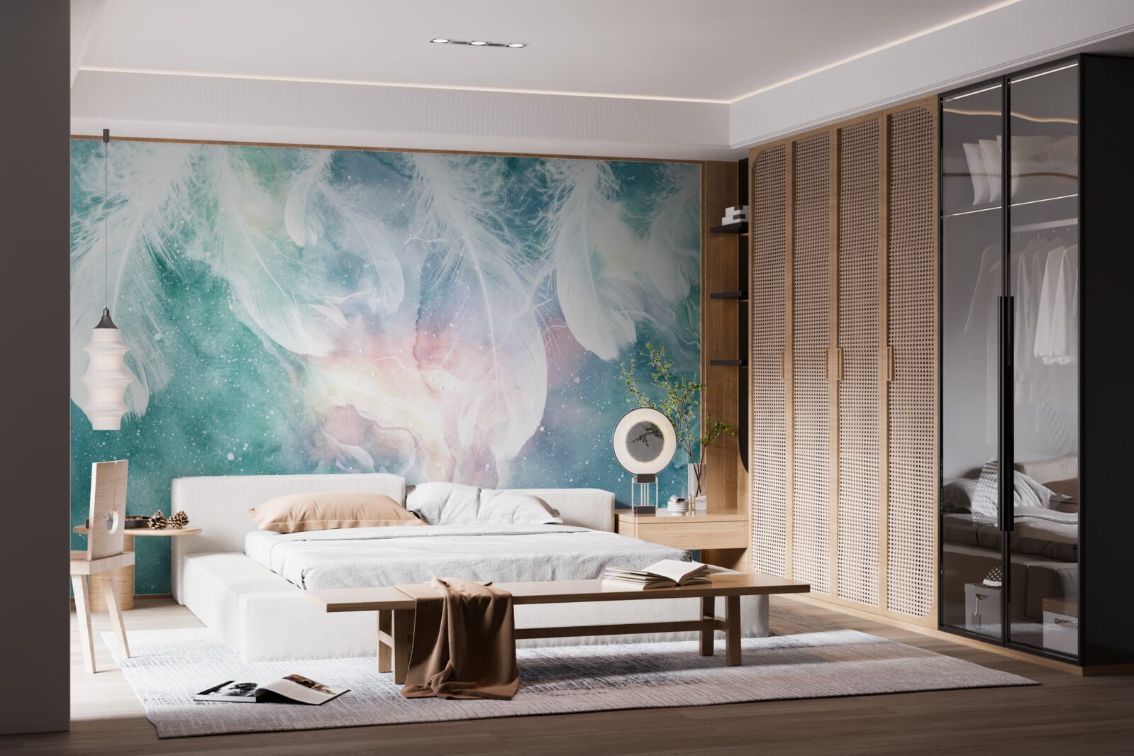 Fototapeta pozadie s vesmírnym perím