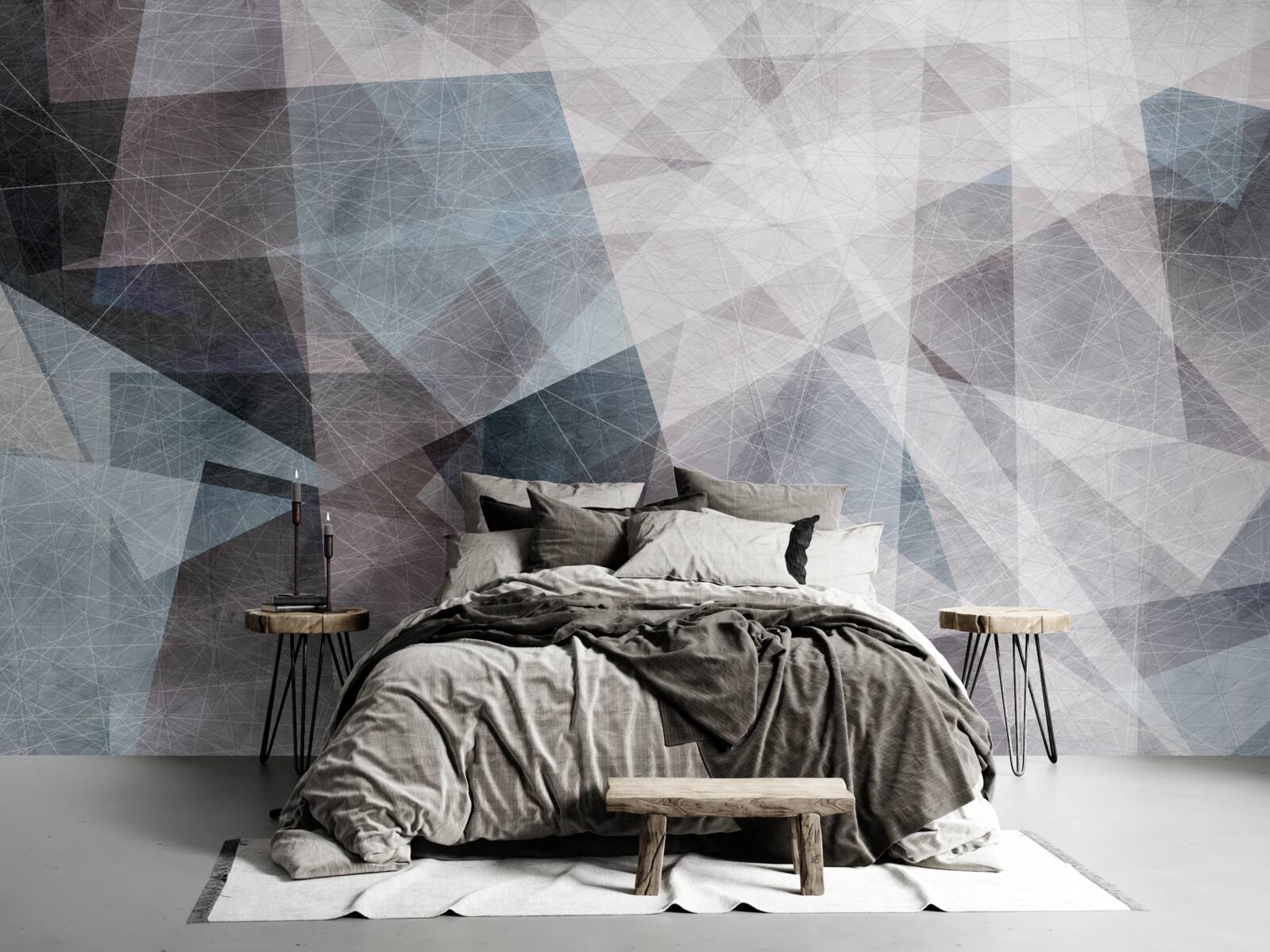 Fototapeta abstrakcia obsahuje sivé trojuholníky