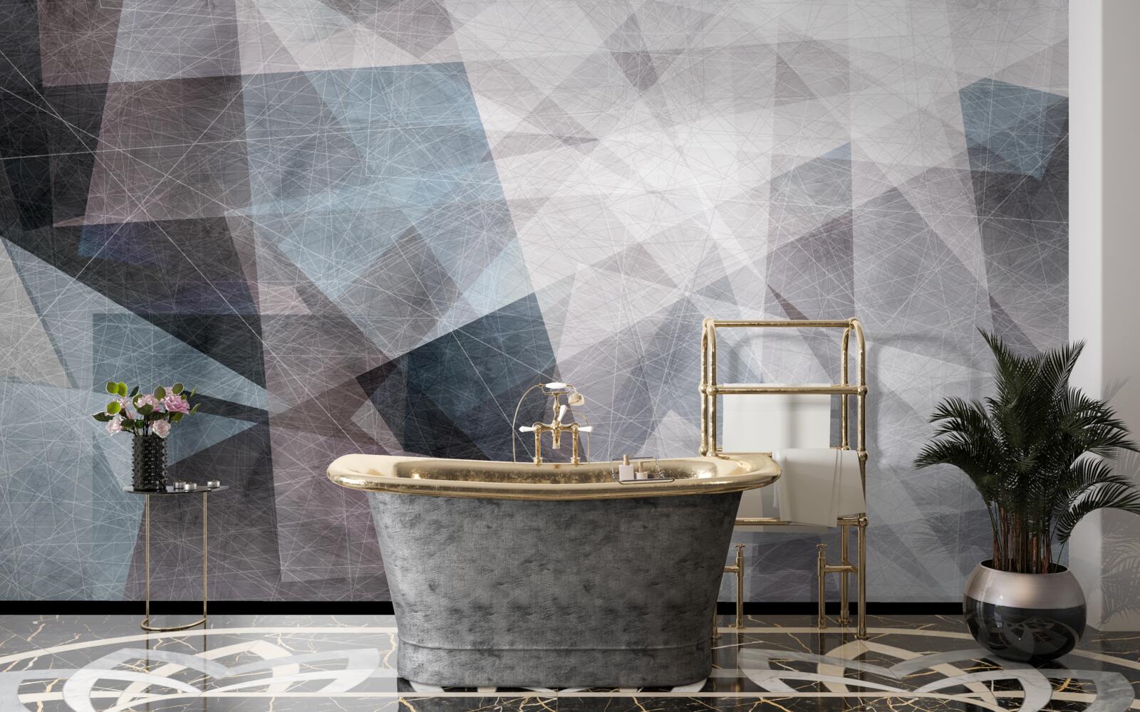 Fototapeta abstrakcia obsahuje sivé trojuholníky