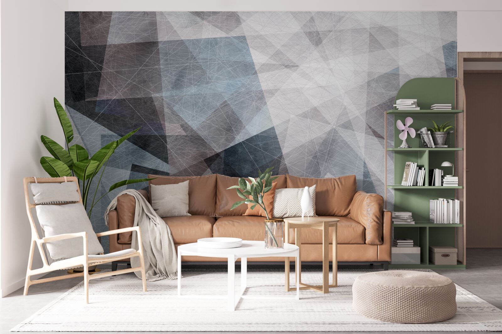 Fototapeta abstrakcia obsahuje sivé trojuholníky