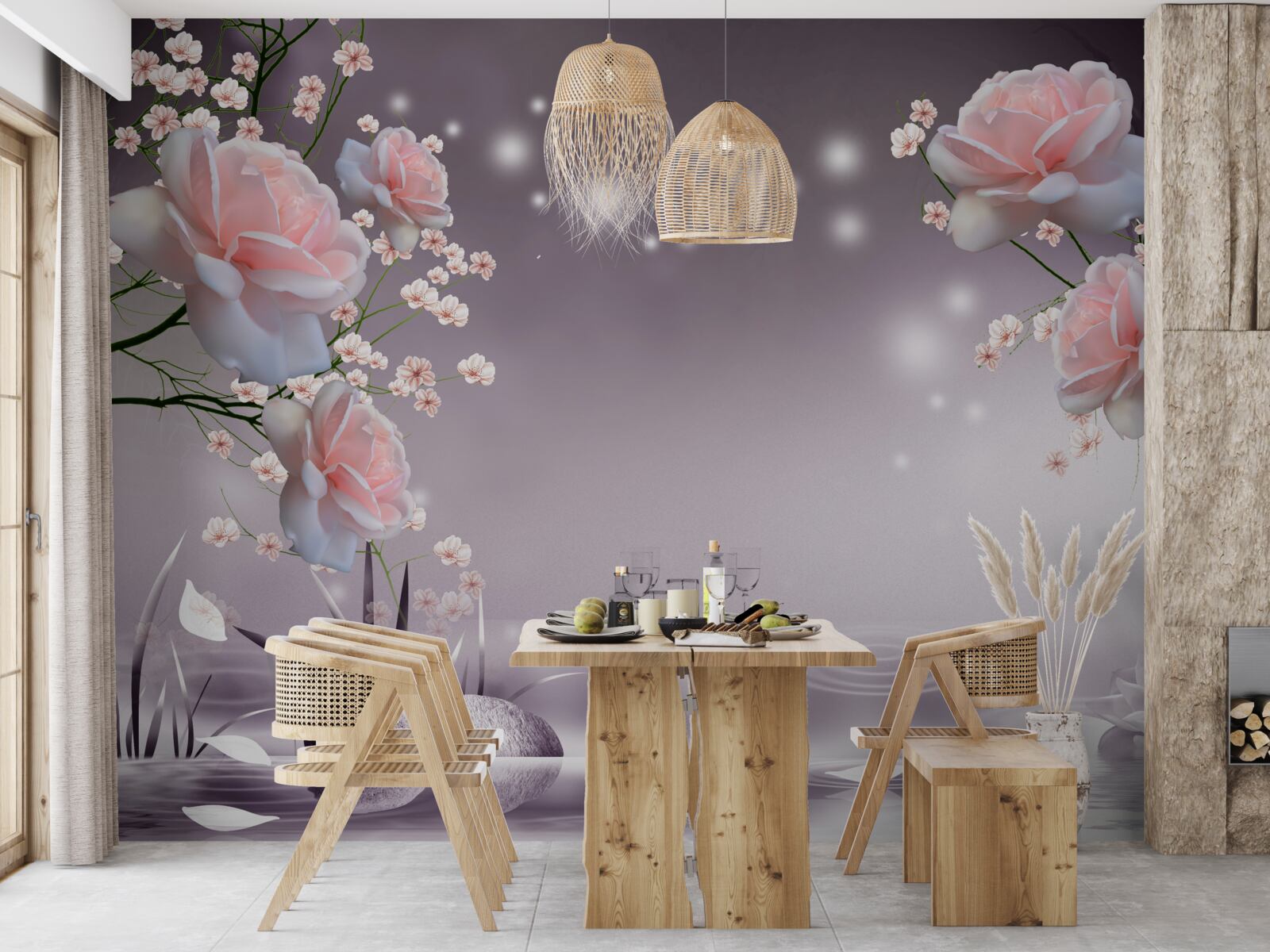 Fototapeta kvety otvárajúce sa nad vodnou hladinou