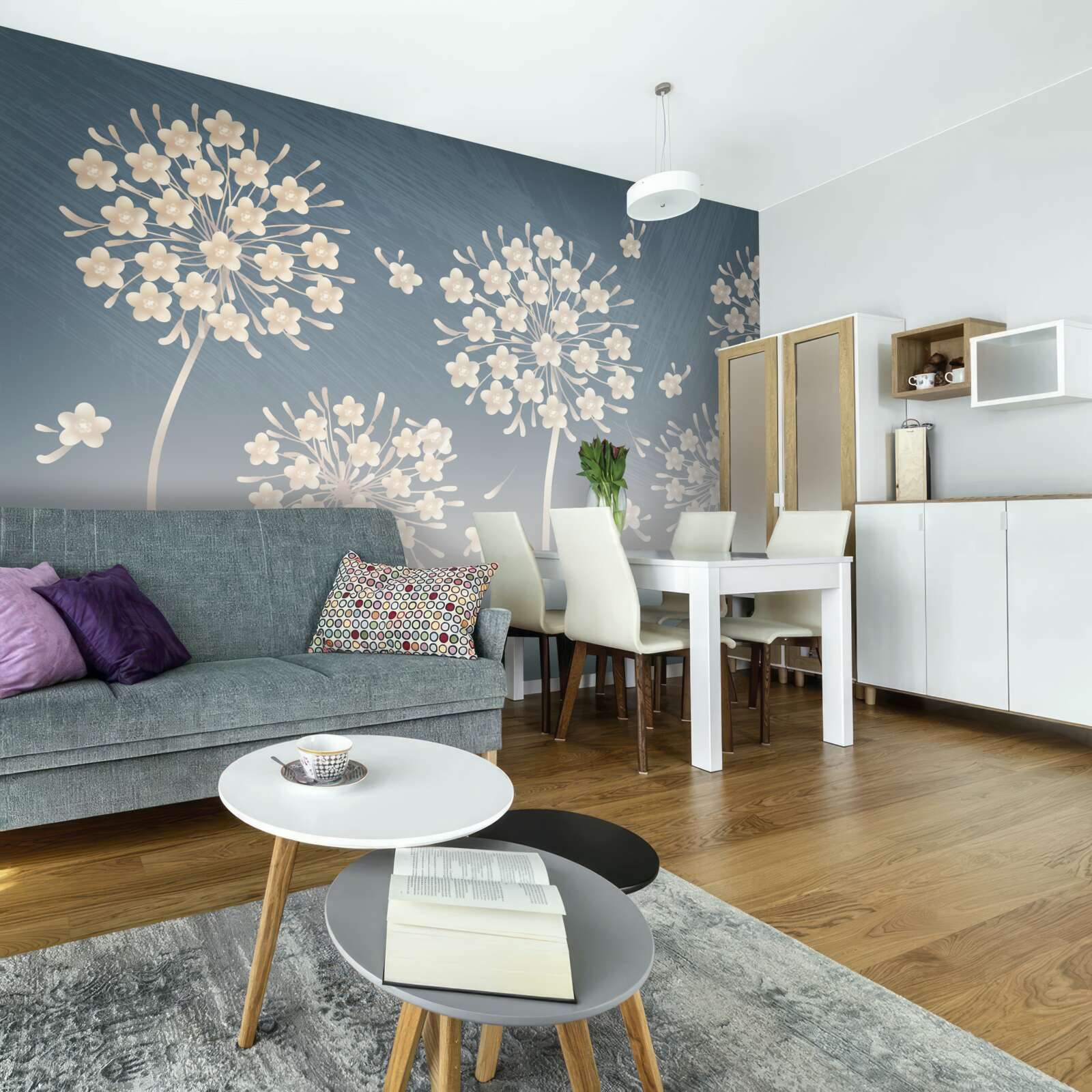 Fototapeta Snehobiele kvety proti modrej oblohe