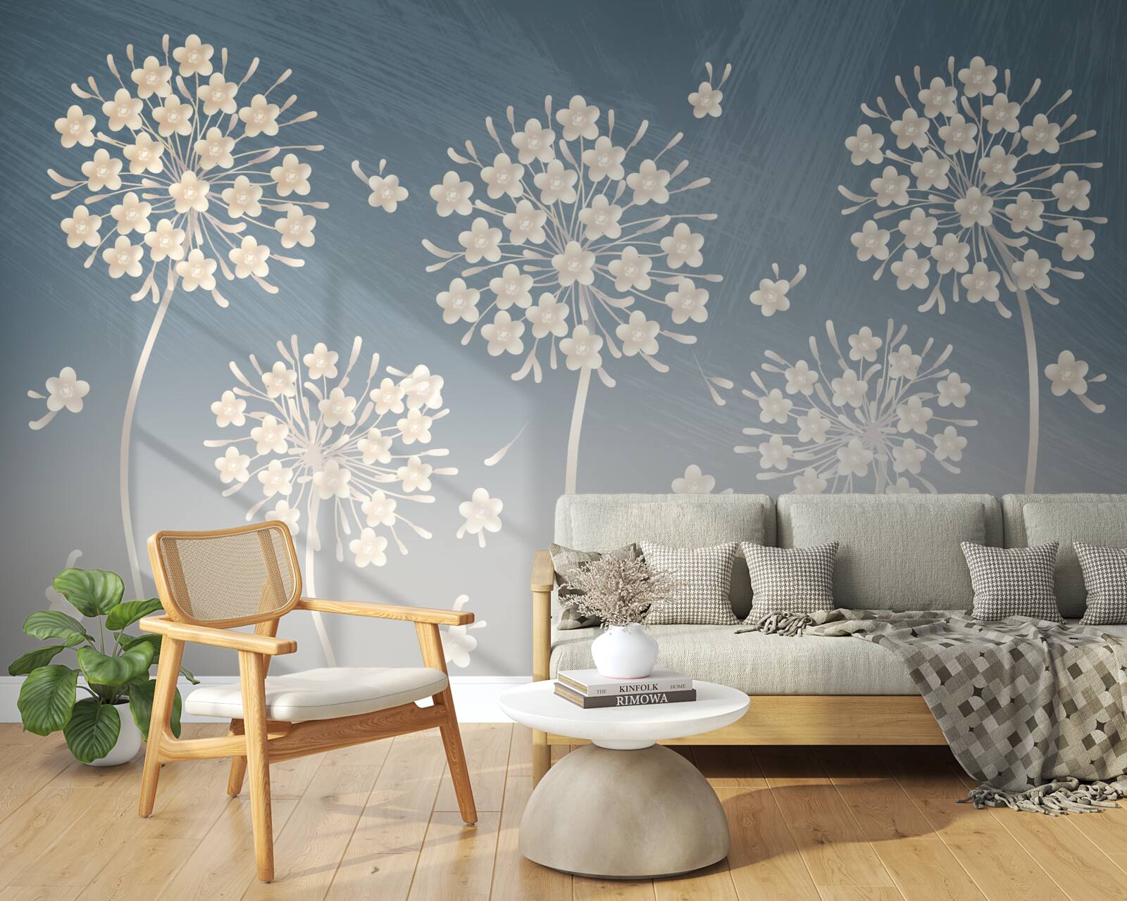 Fototapeta Snehobiele kvety proti modrej oblohe