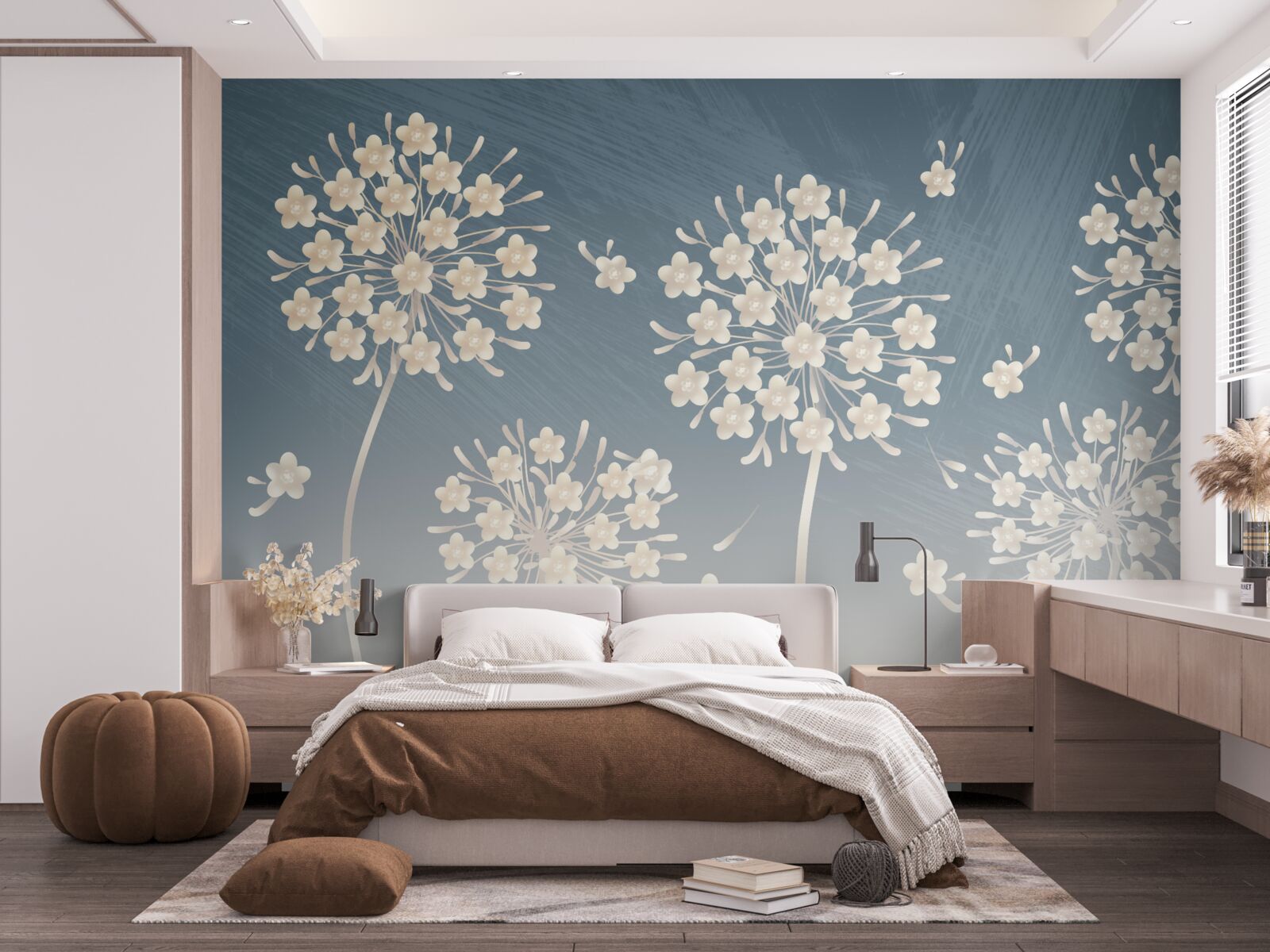 Fototapeta Snehobiele kvety proti modrej oblohe