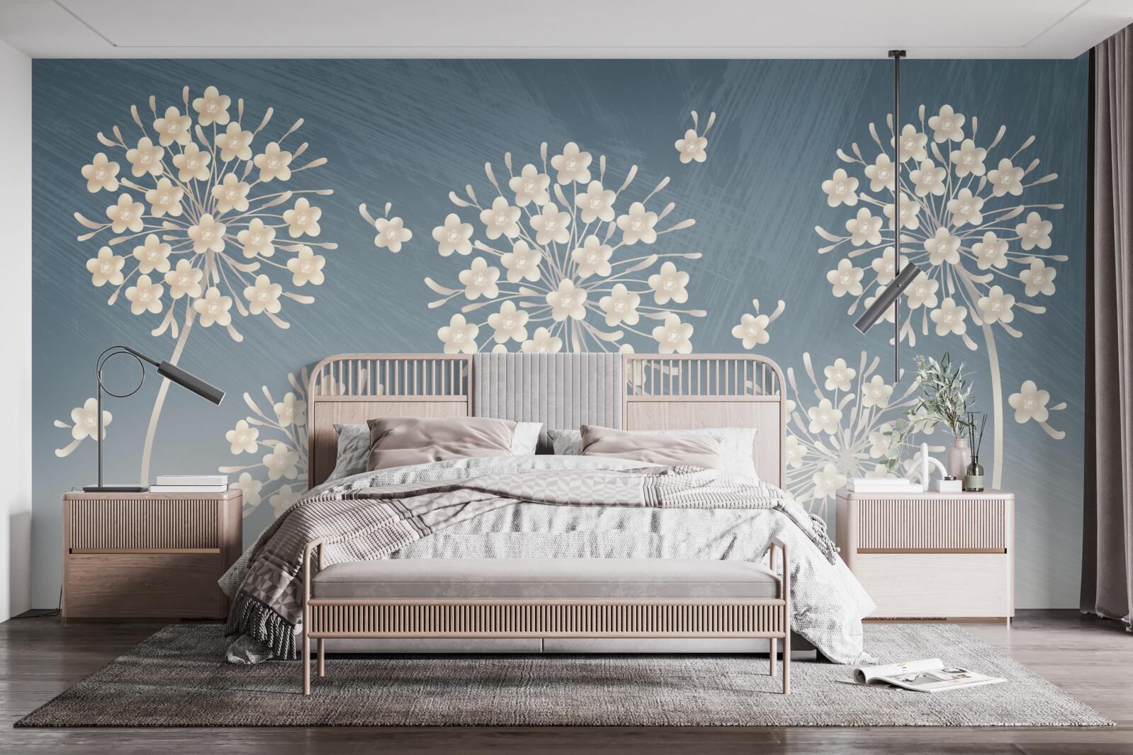 Fototapeta Snehobiele kvety proti modrej oblohe