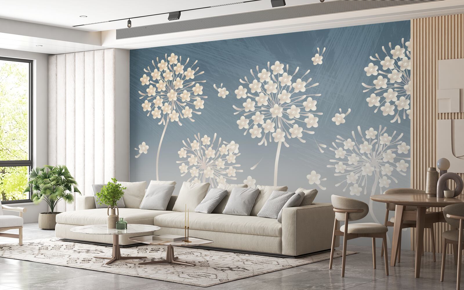 Fototapeta Snehobiele kvety proti modrej oblohe