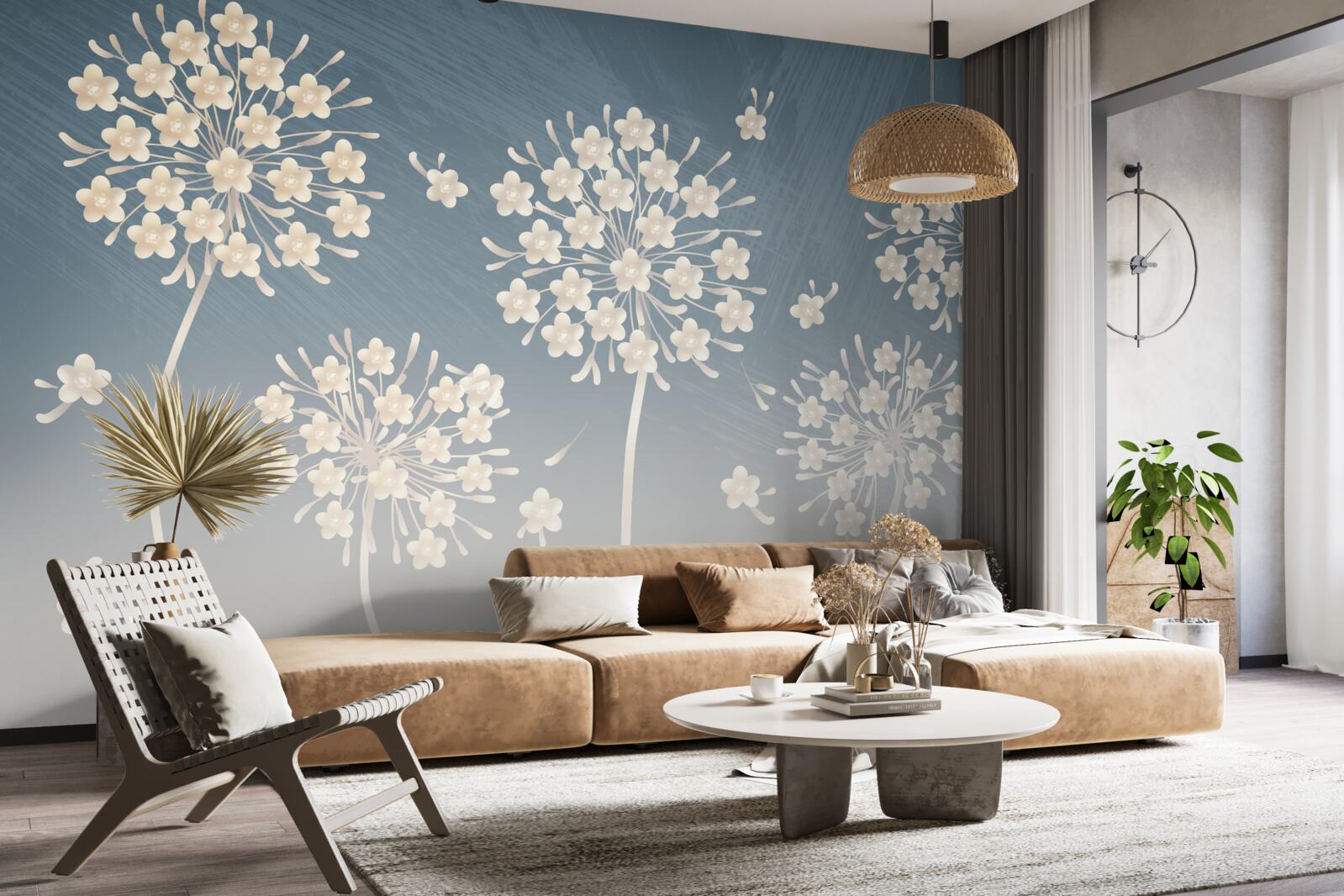 Fototapeta Snehobiele kvety proti modrej oblohe