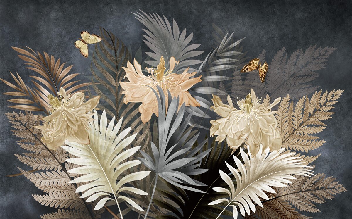 Fototapeta zloženie bledých jesenných listov