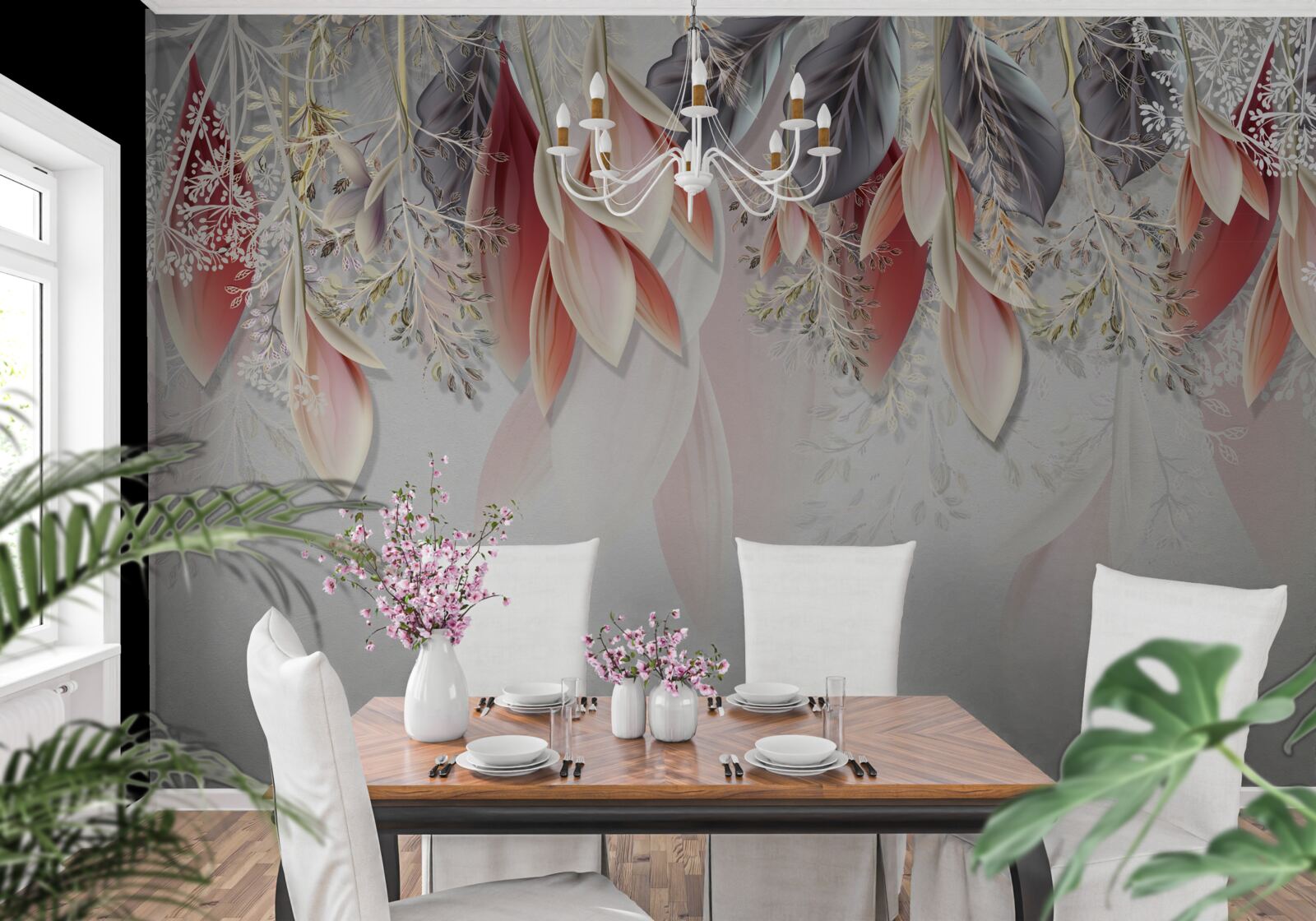 Fototapeta línia kompozície v ružovej nadol