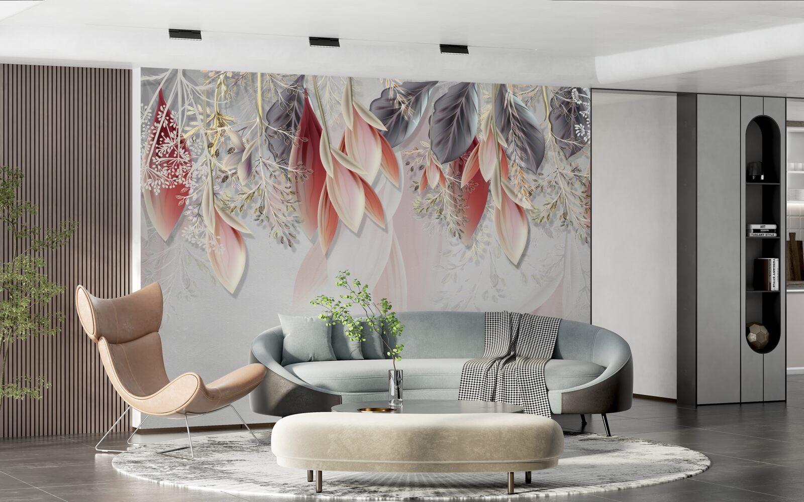 Fototapeta línia kompozície v ružovej nadol