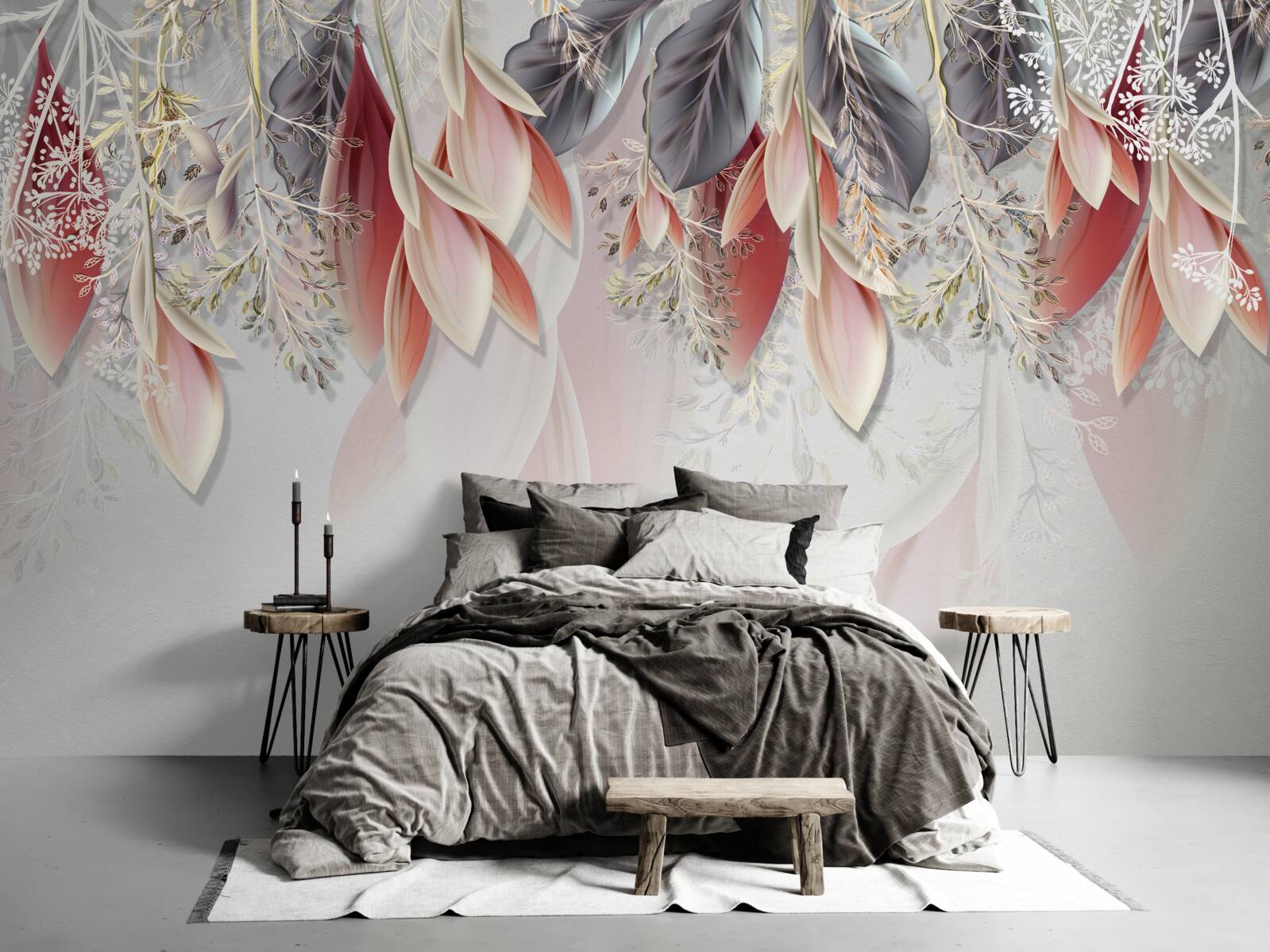 Fototapeta línia kompozície v ružovej nadol