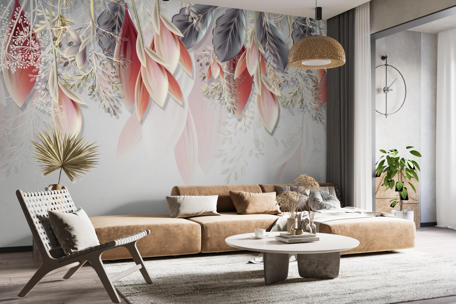 Fototapeta línia kompozície v ružovej nadol