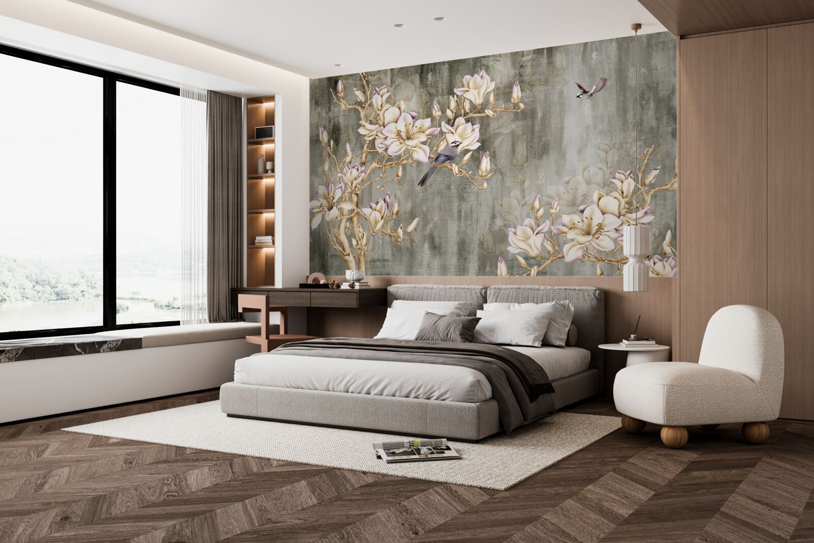 Fototapeta pastelová chinoséria