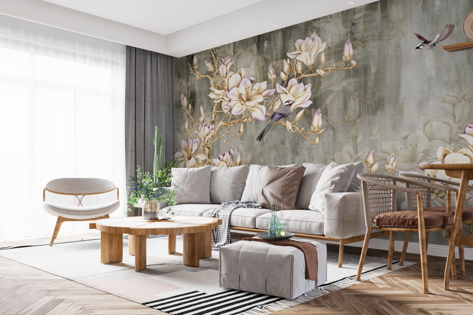 Fototapeta pastelová chinoséria