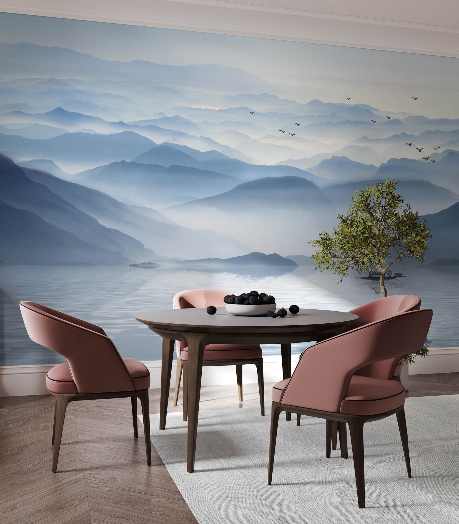 Fototapeta hmla husto pokrýva horskú rieku