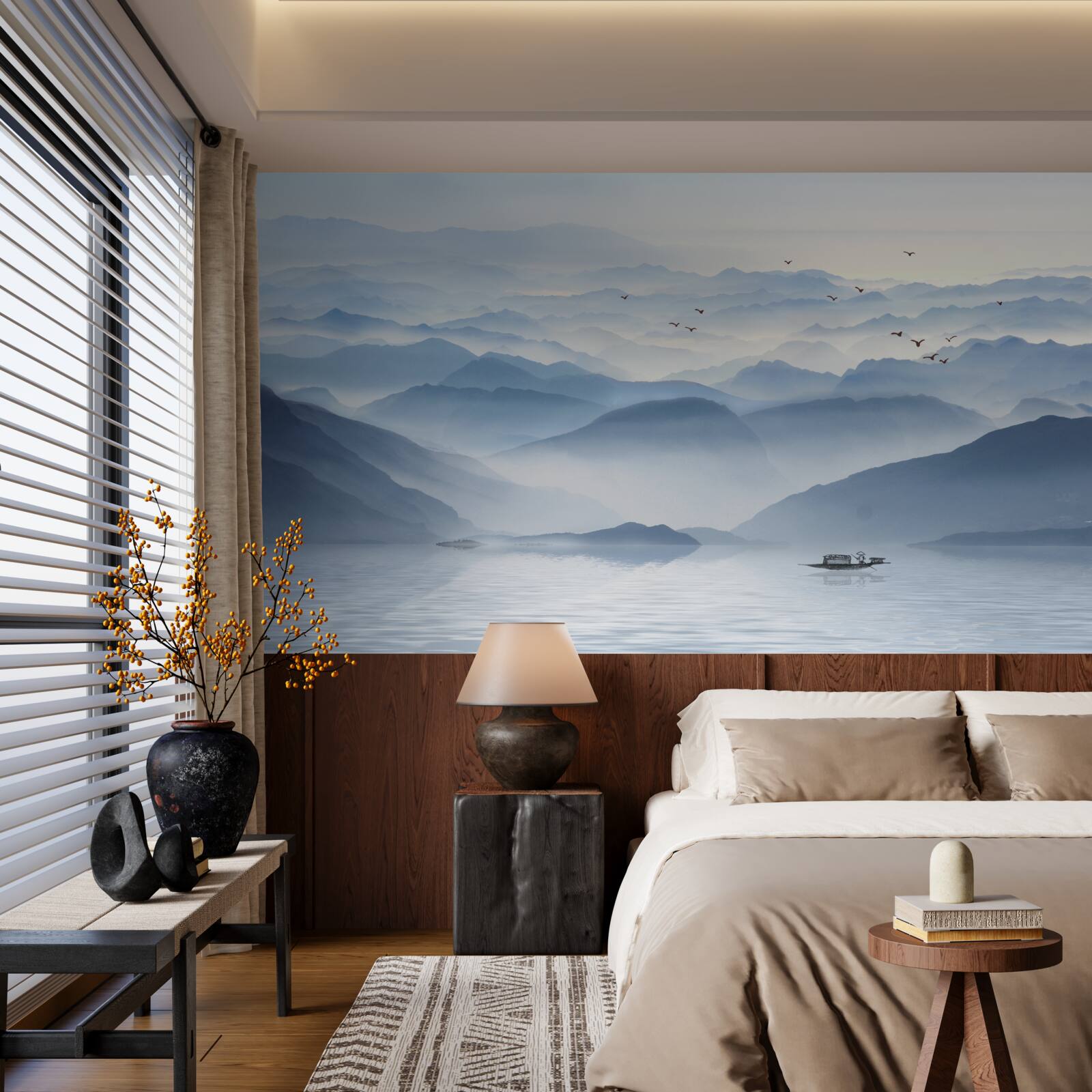 Fototapeta hmla husto pokrýva horskú rieku