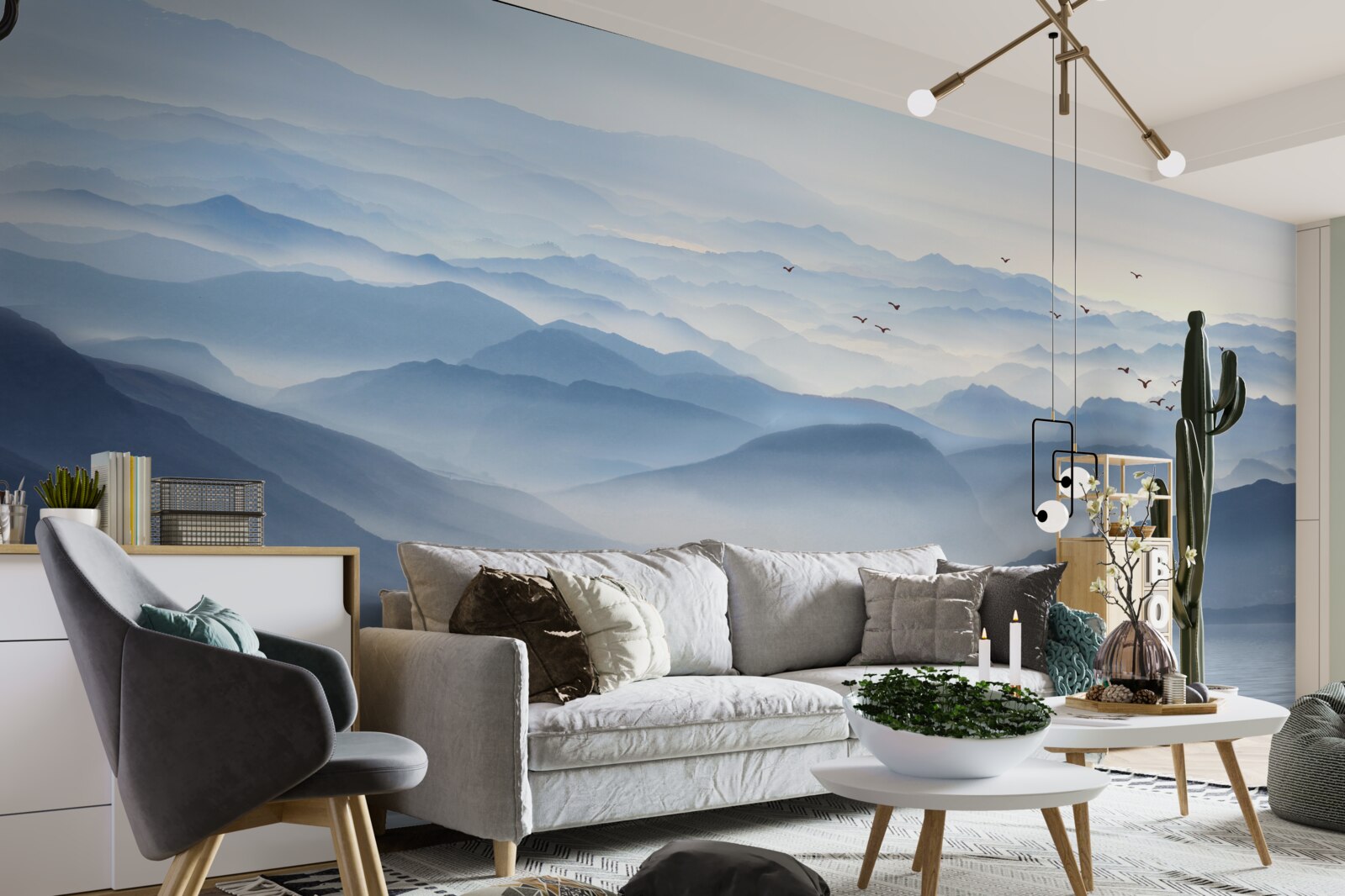 Fototapeta hmla husto pokrýva horskú rieku