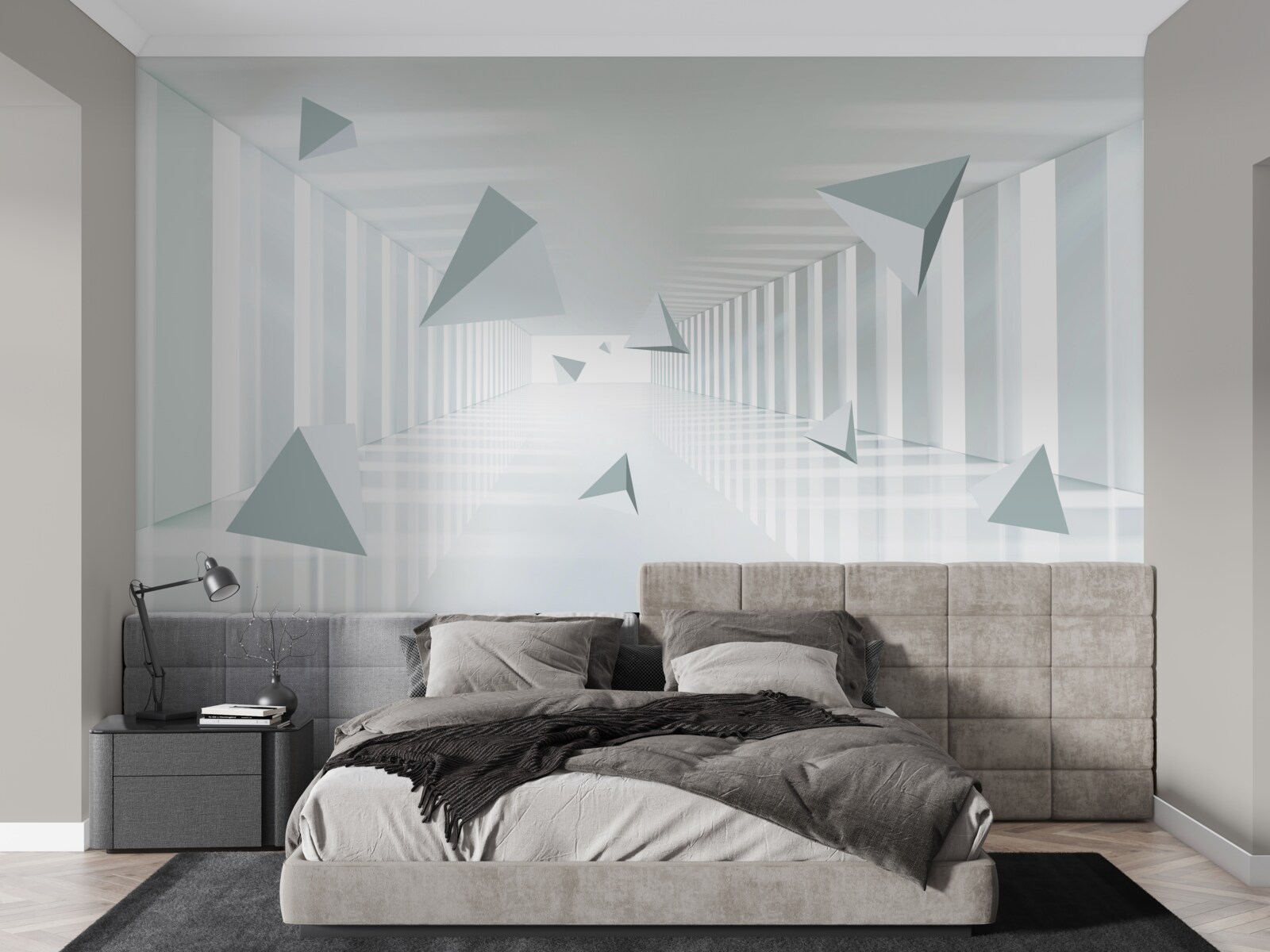 Fototapeta nekonečný tunel a trojuholníkové tvary