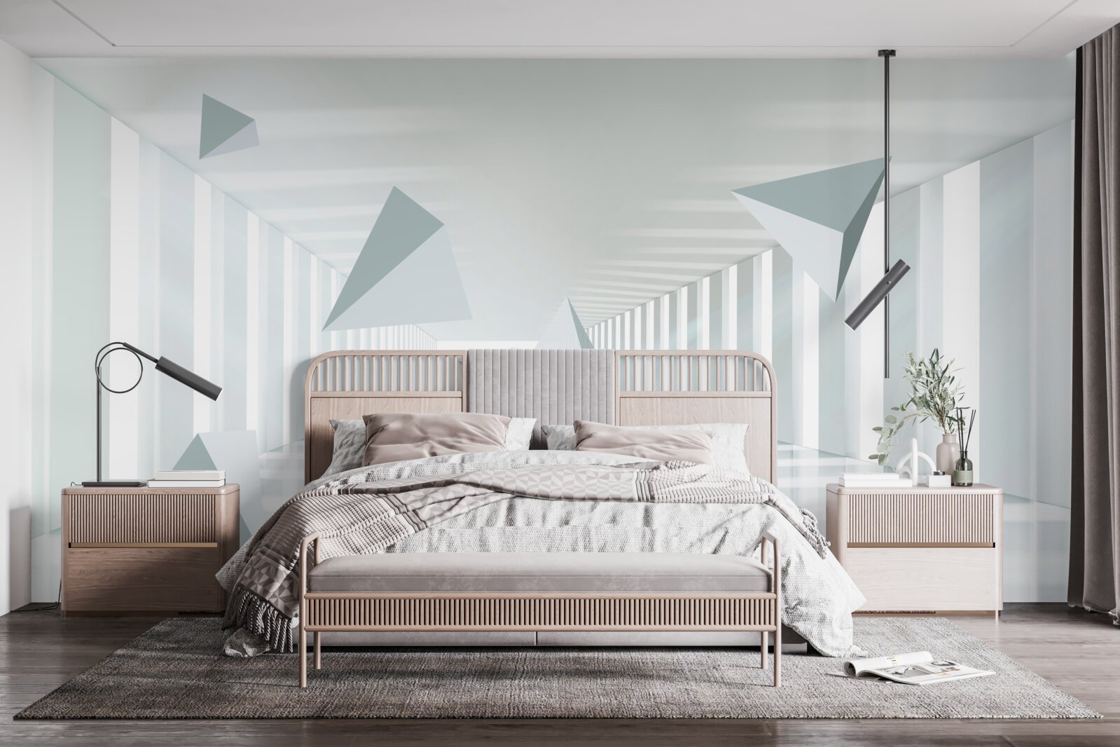 Fototapeta nekonečný tunel a trojuholníkové tvary