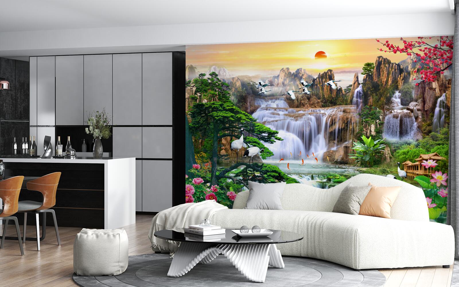 Fototapeta vtáky a vodopády