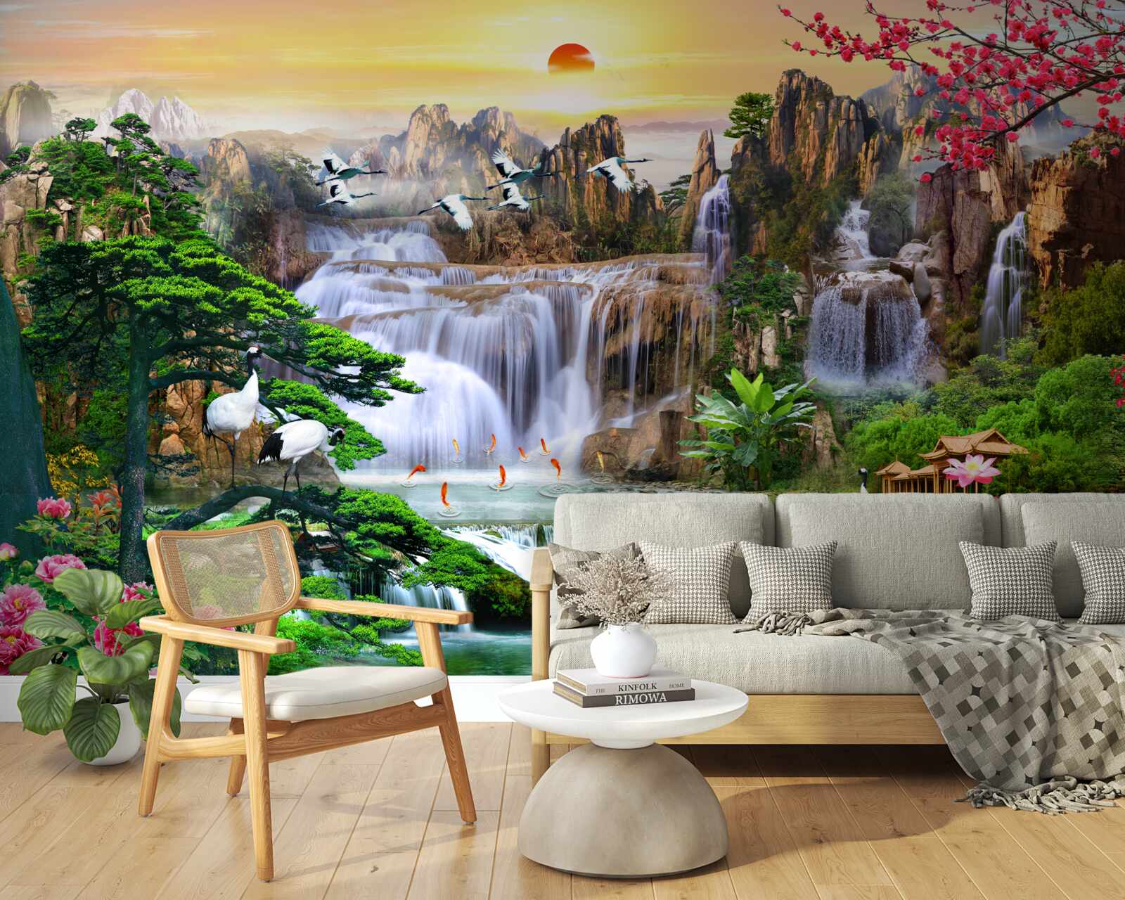 Fototapeta vtáky a vodopády